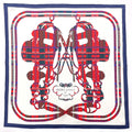 Muffler N3123233 White Pre-Owned Women's Tartan Brides Scarf (Good) HERMES de 45 Gala Silk Carre Gavroche