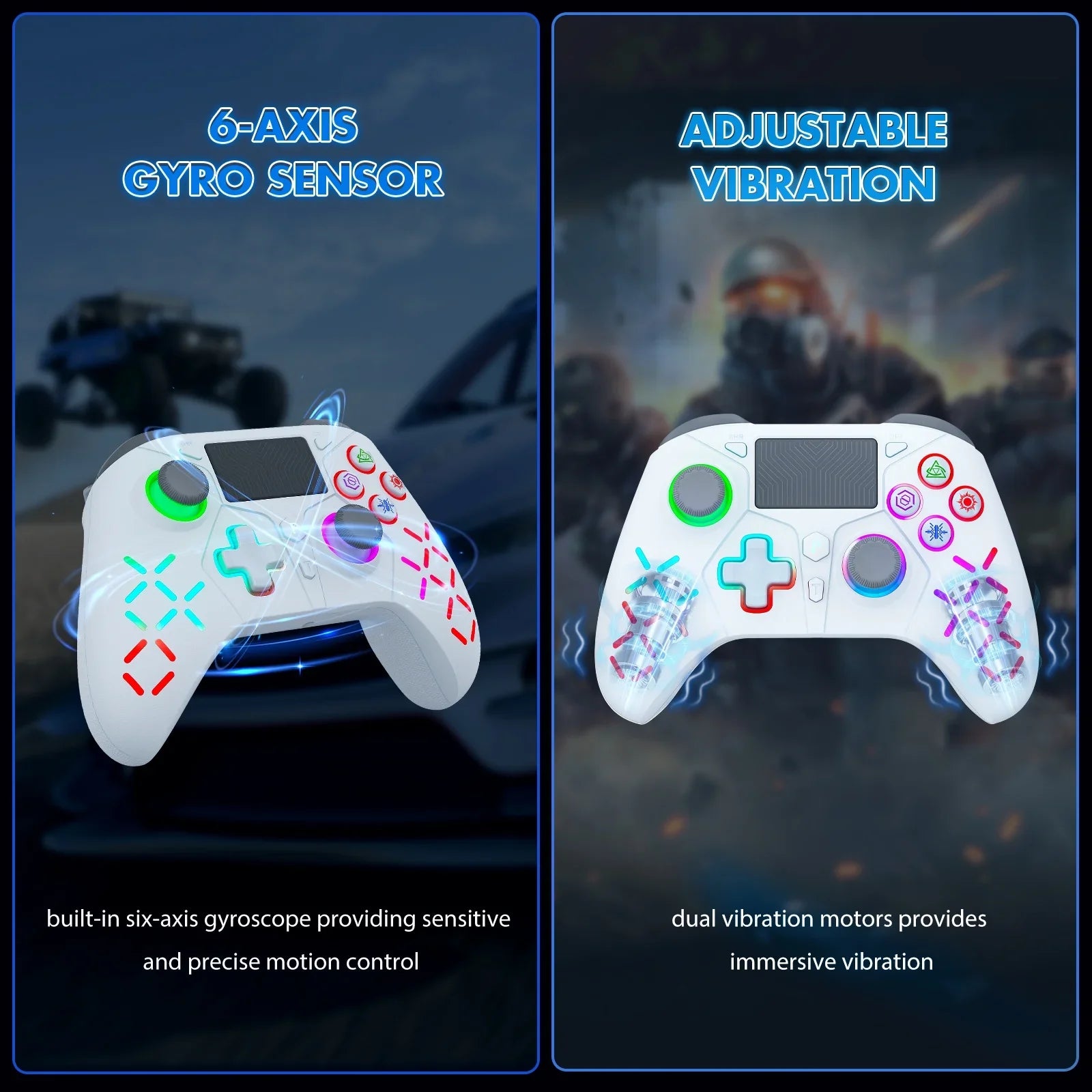 Compatible Light Playstation Wireless Adjustable with for LED (White) with 4 Controller /Slim/Pro RGB PS4,