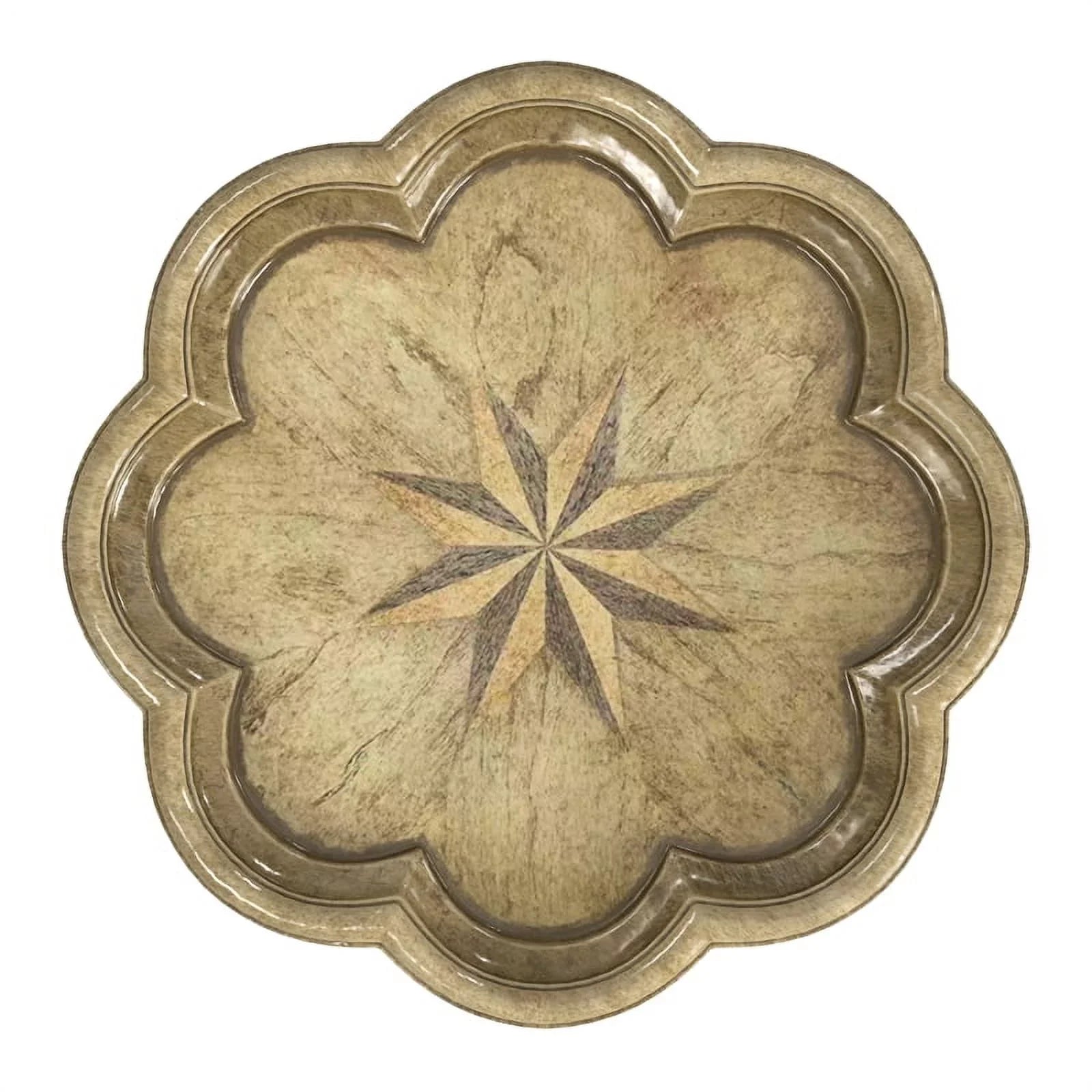 Antique Scalloped Butler Whitman Table Edge Accent Specialty Beige