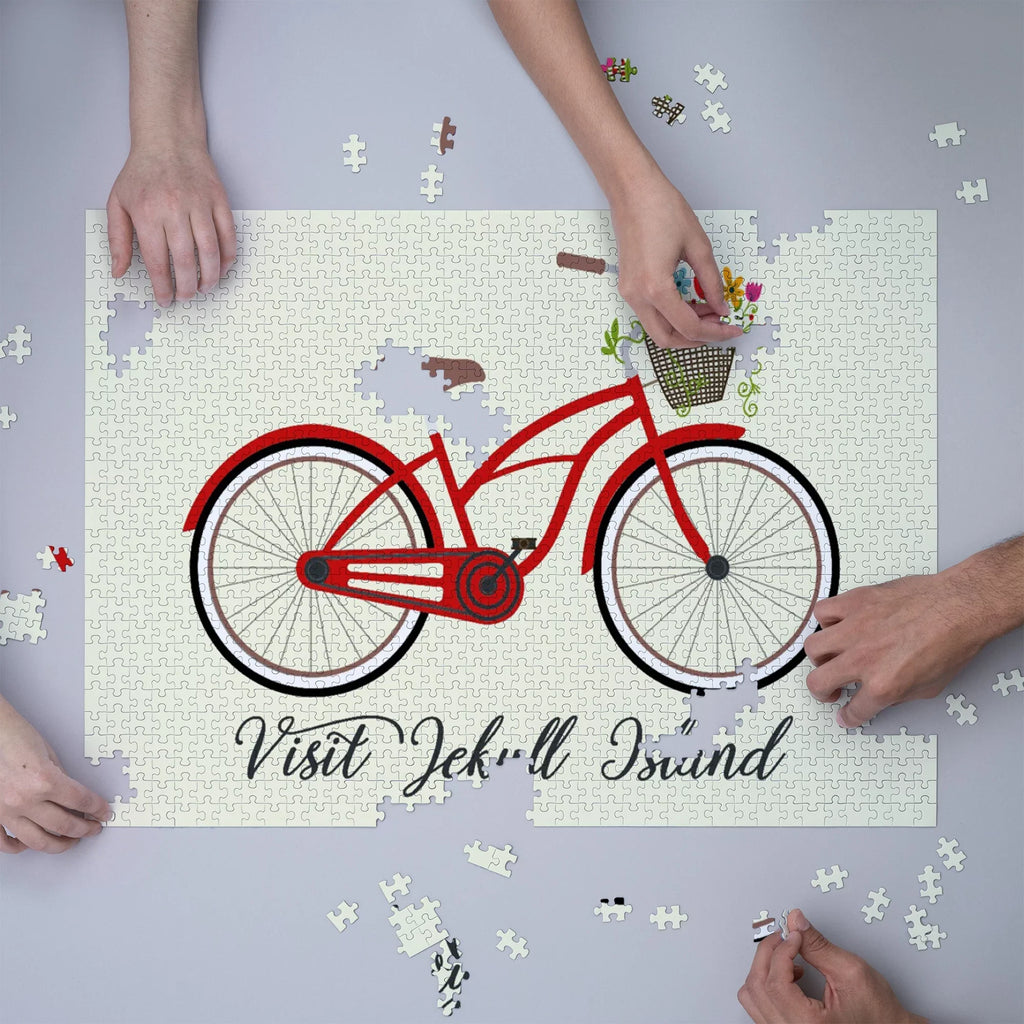 and Island, in USA) Adults 19x27, Piece dimension Basket Puzzle Challenging Puzzle, Jigsaw for Beach Made Cruiser Visit Jekyll Family, (1000 and Georgia,