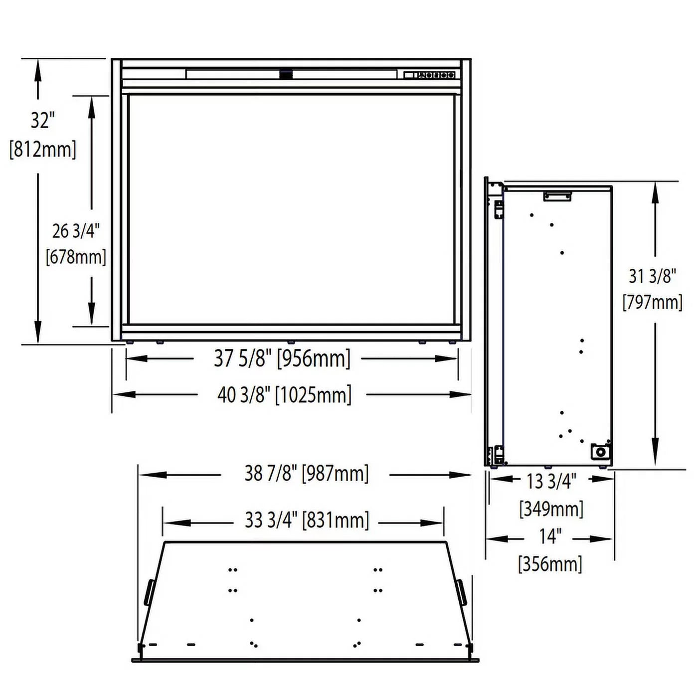 40 Built-in Napoleon Electric in. Firebox Insert