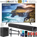 Flat QN65Q70RAFXZA Bundle HDMI Kit Q70 Screen Smart 65 and Wall 60W with Soundbar UHD Model Cable, QLED Surge Cleaner 2019 inch 2x 6-Outlet Mount Subwoofer, 4K with Adapter, TV