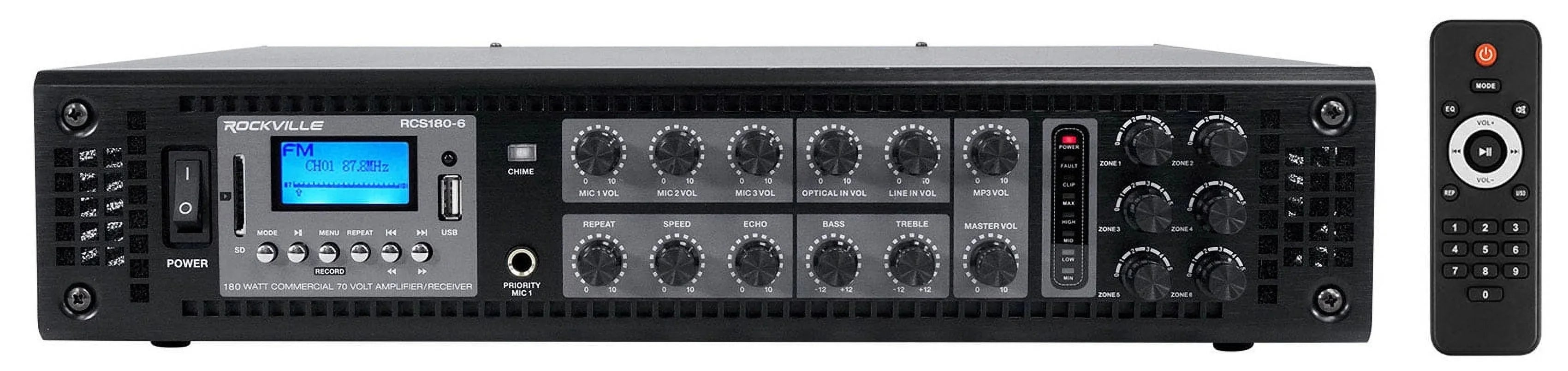 (6) Control Wall Commercial 3" Amp 23-1 70v JBL Indoor/exterior + Speakers Black