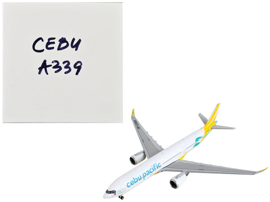 A330-900 by White Yellow Diecast Airbus GeminiJets and Commercial "Cebu Airplane Pacific" Aircraft Model 1/400