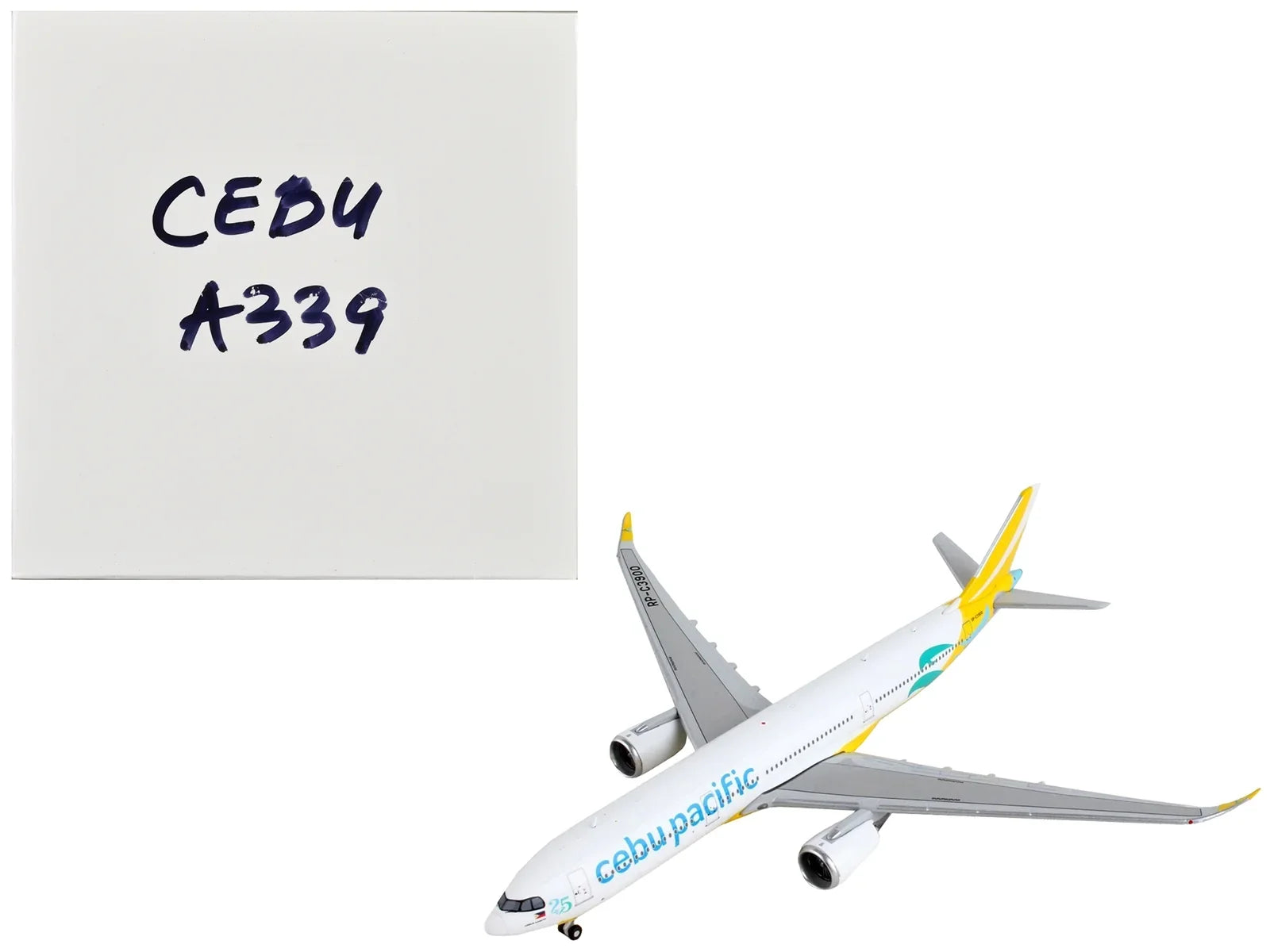 A330-900 by White Yellow Diecast Airbus GeminiJets and Commercial "Cebu Airplane Pacific" Aircraft Model 1/400