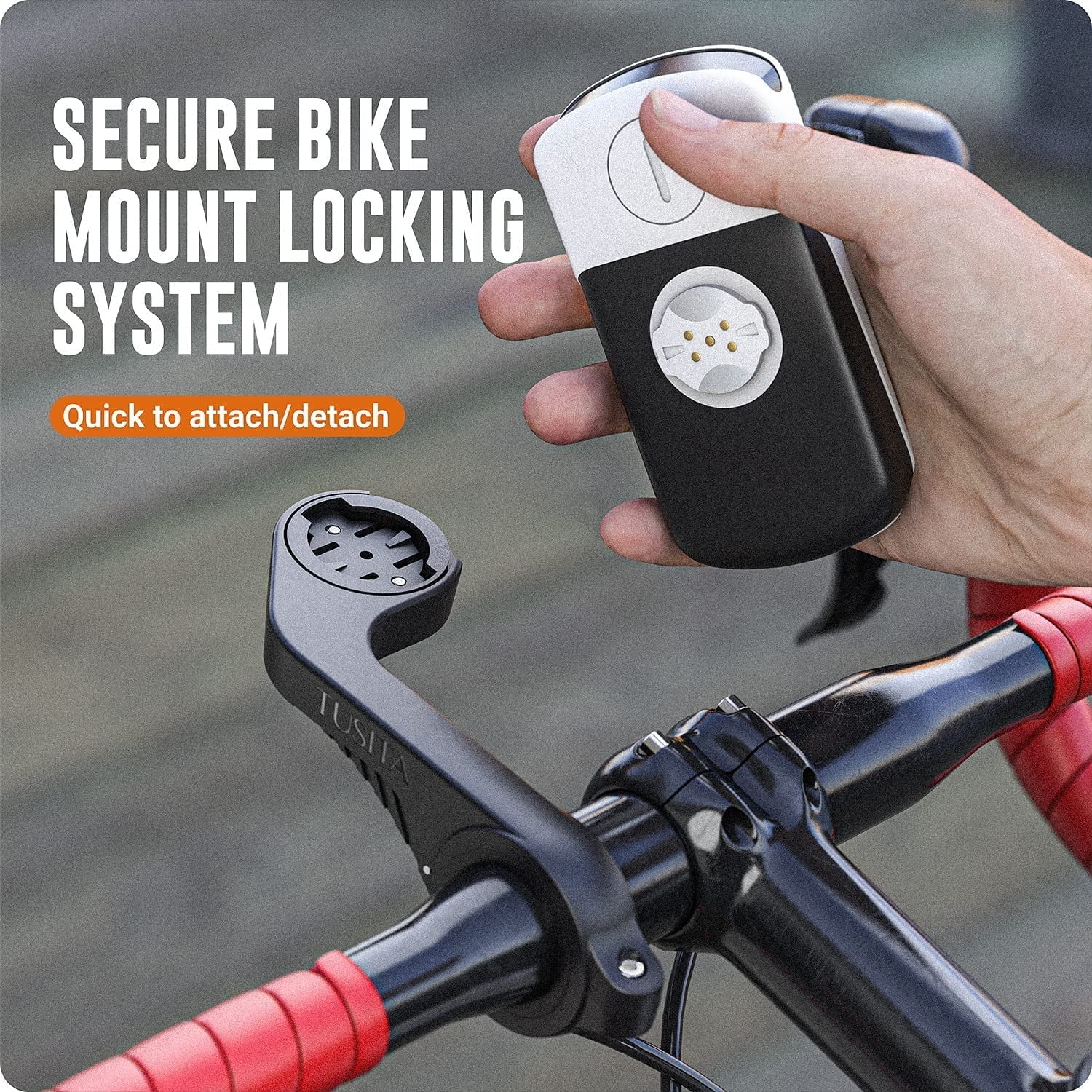 with Garmin Mount to Edge Friction Bike Adapter and Flush Flange Out GPS Quarter-Turn Compatible Front Mount