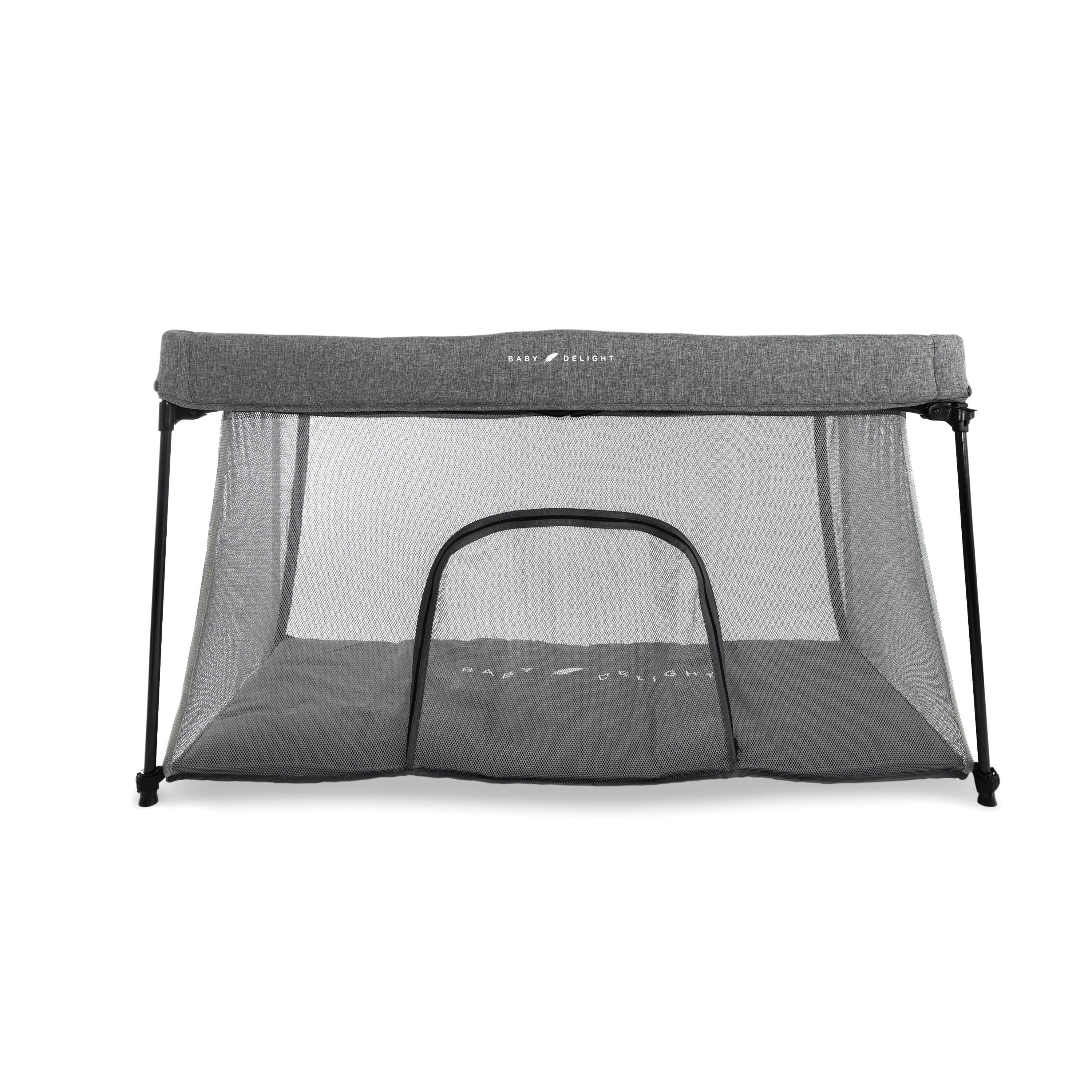 & Playard, Crib Portable Deluxe Delight Baby Charcoal Tweed