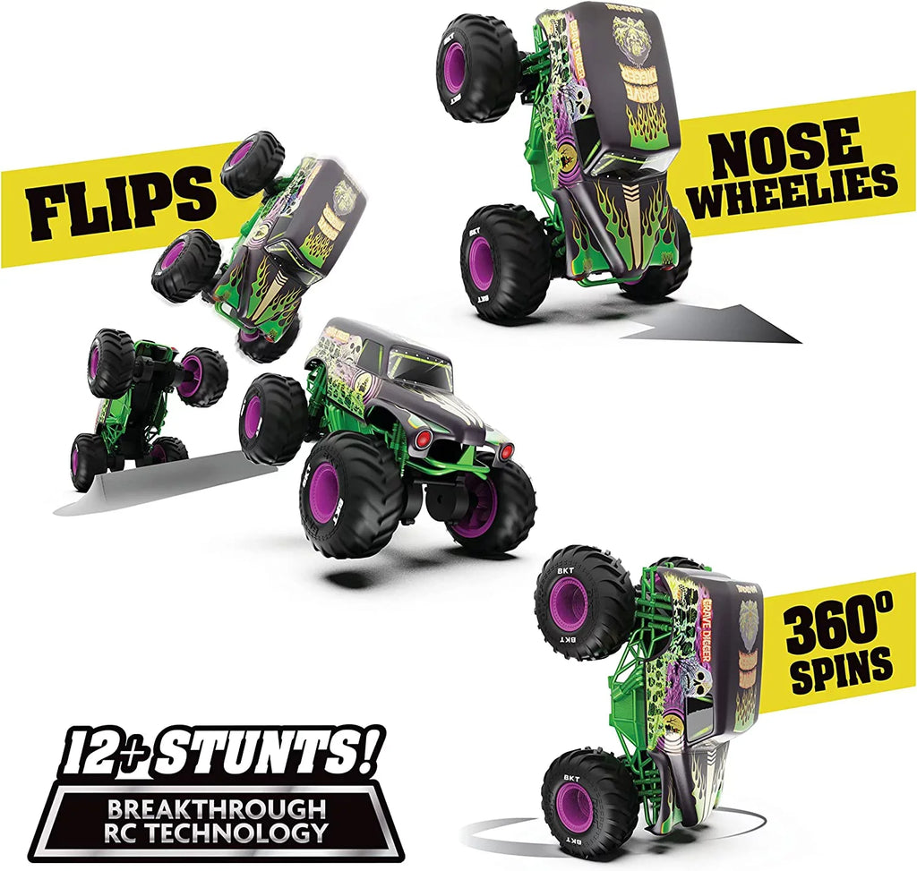 Toys Boys Monster Scale Remote and Control Monster Force, Kids 1:15 Jam, Car, Freestyle Digger Adults, Official Grave for Truck
