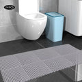 Drainage PVC Mat Shower Floor Interlocking Kitchen, Gray Bathroom, Holes Nonslip Mat,Soft Pool with 11.8*11.8" for Bath 24PCs
