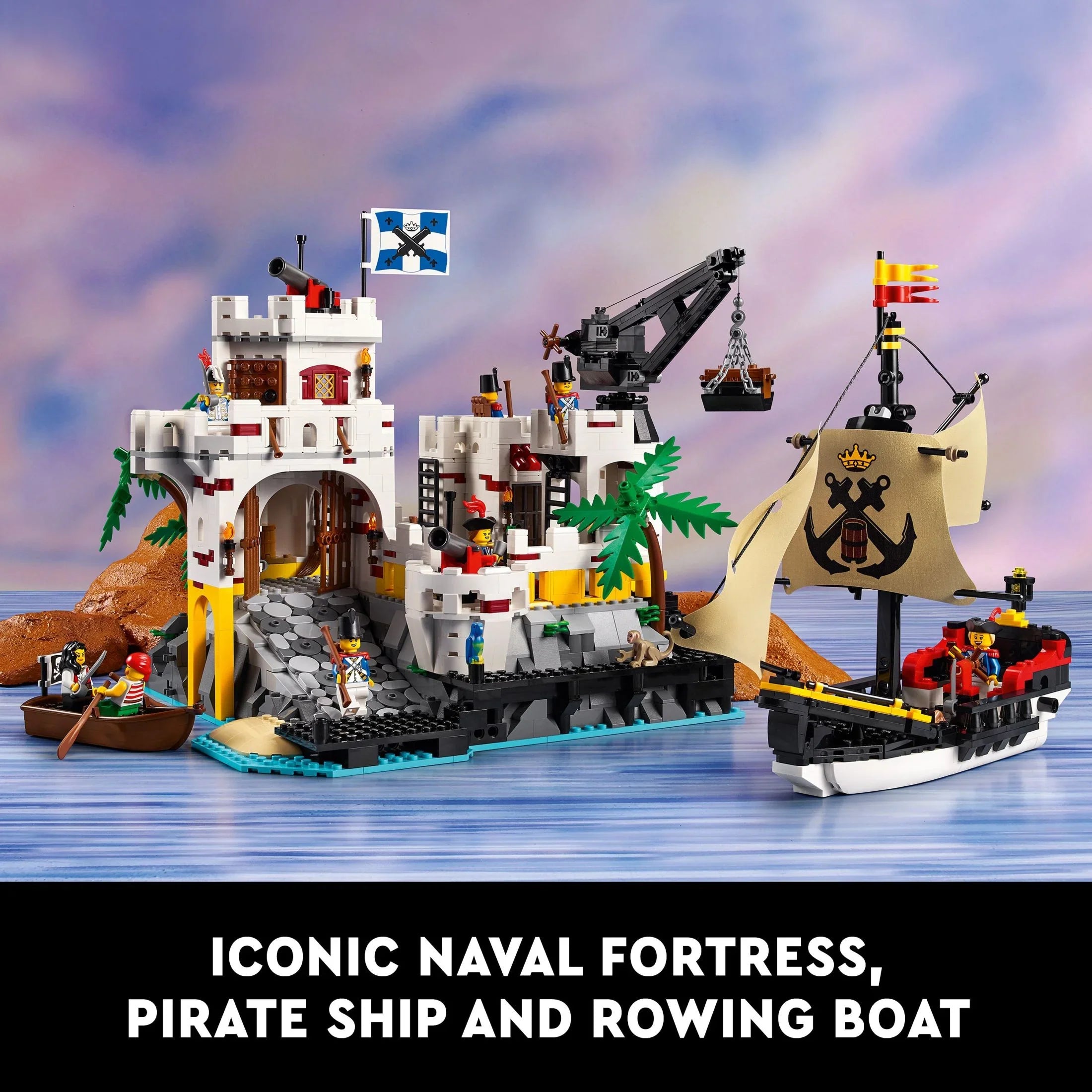 Nostalgic Fortress and Includes Building Décor, Gift Minifigures, Project, LEGO a Idea Rewarding Icons Office 10320 Ship Pirate Kit, Gift, Who 8 Love Home Adults Pirate Eldorado for