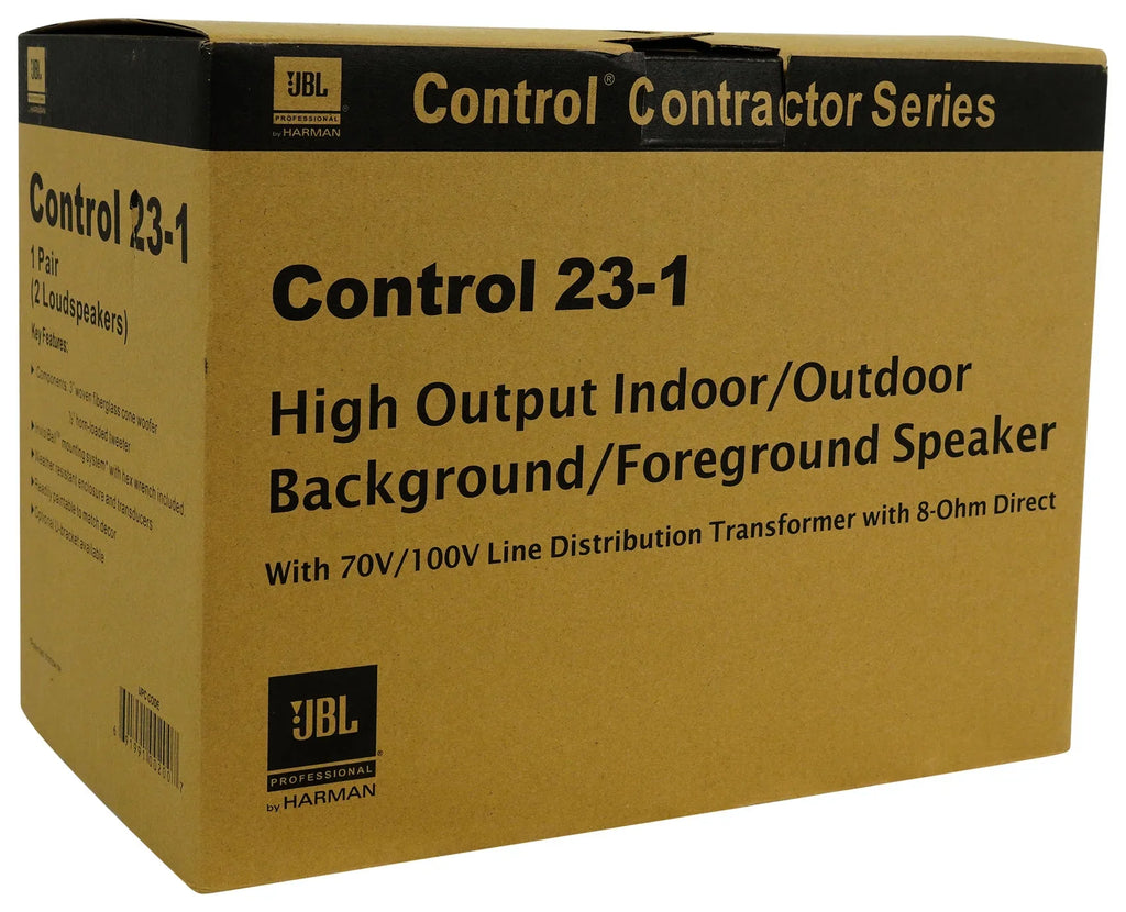 (6) Control Wall Commercial 3" Amp 23-1 70v JBL Indoor/exterior + Speakers Black