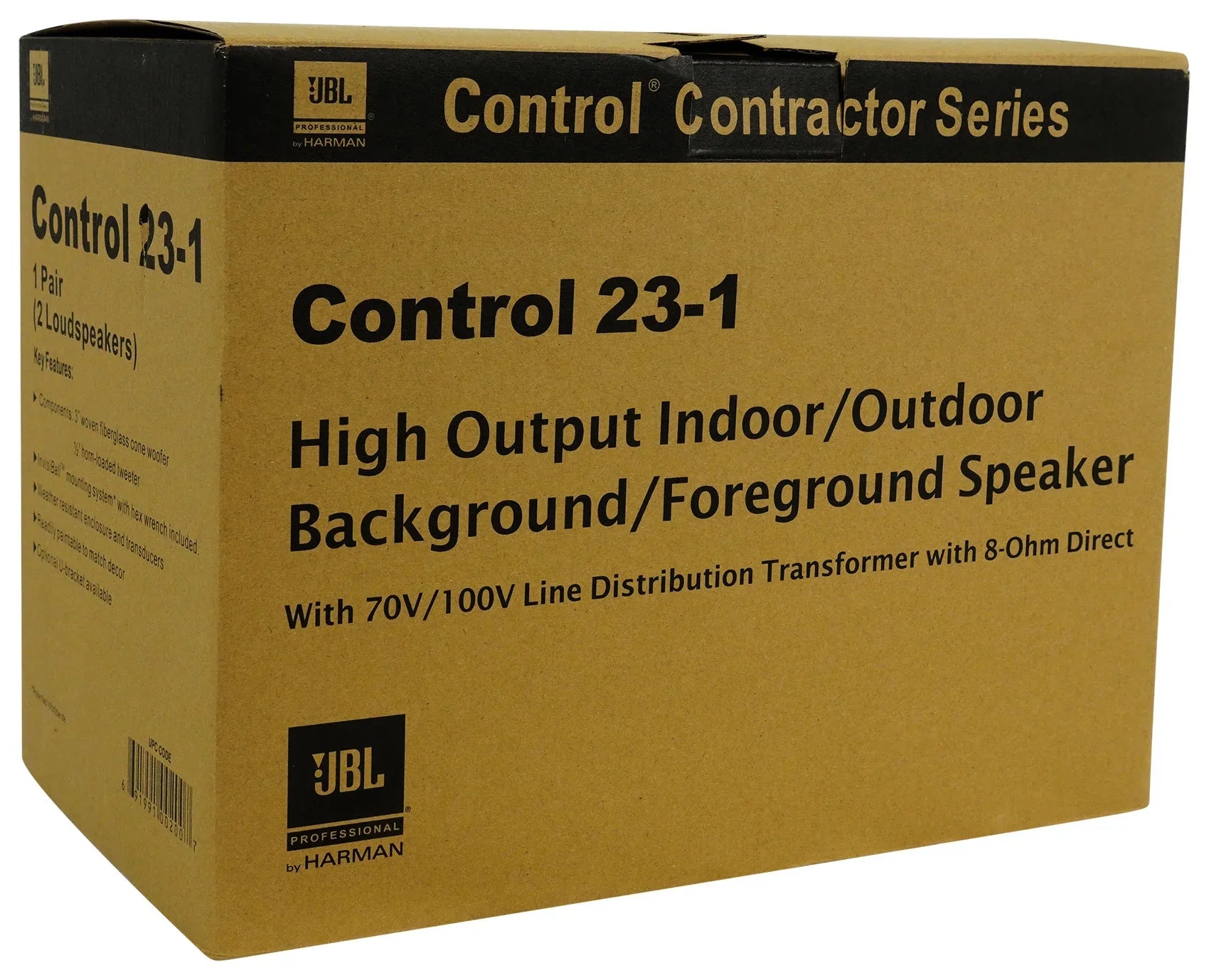(6) Control Wall Commercial 3" Amp 23-1 70v JBL Indoor/exterior + Speakers Black