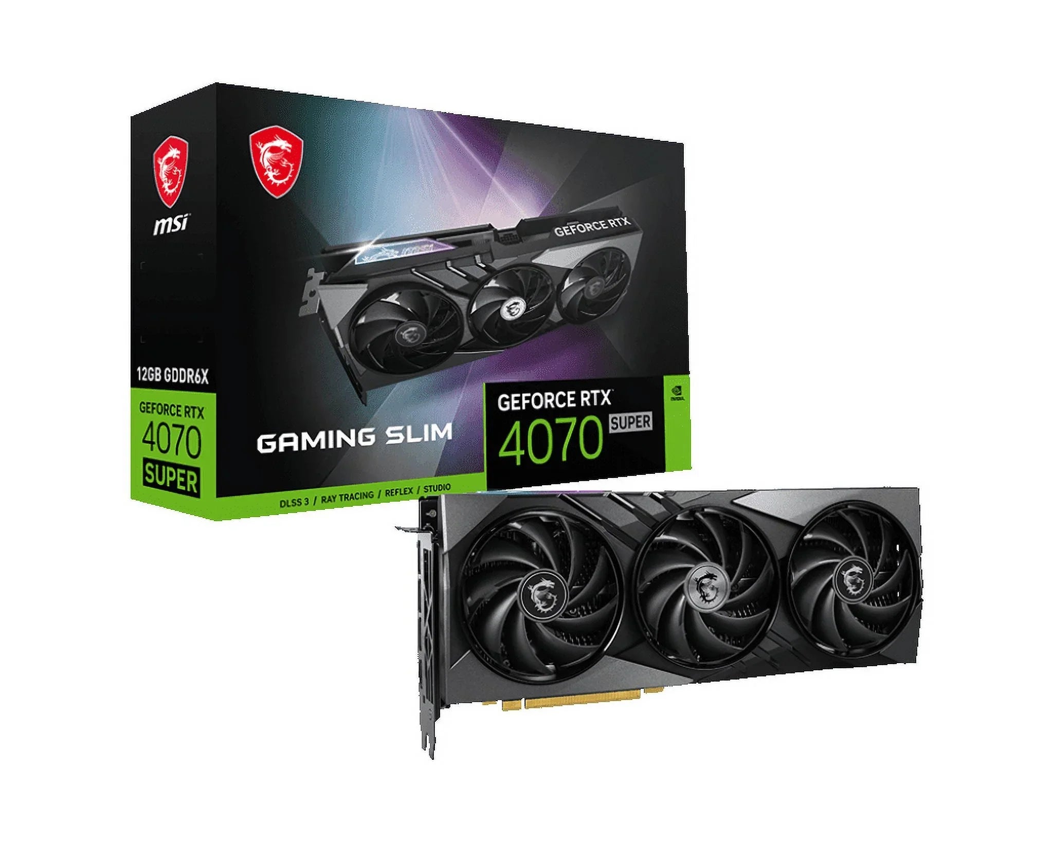 x 4, with SUPER 3, DP Gen 1, 3, 12G MSI x DLSS Card, SLIM GAMING Graphics HDMI GDDR6X, RTX Design 12GB 4070 GeForce PCI-E Slim