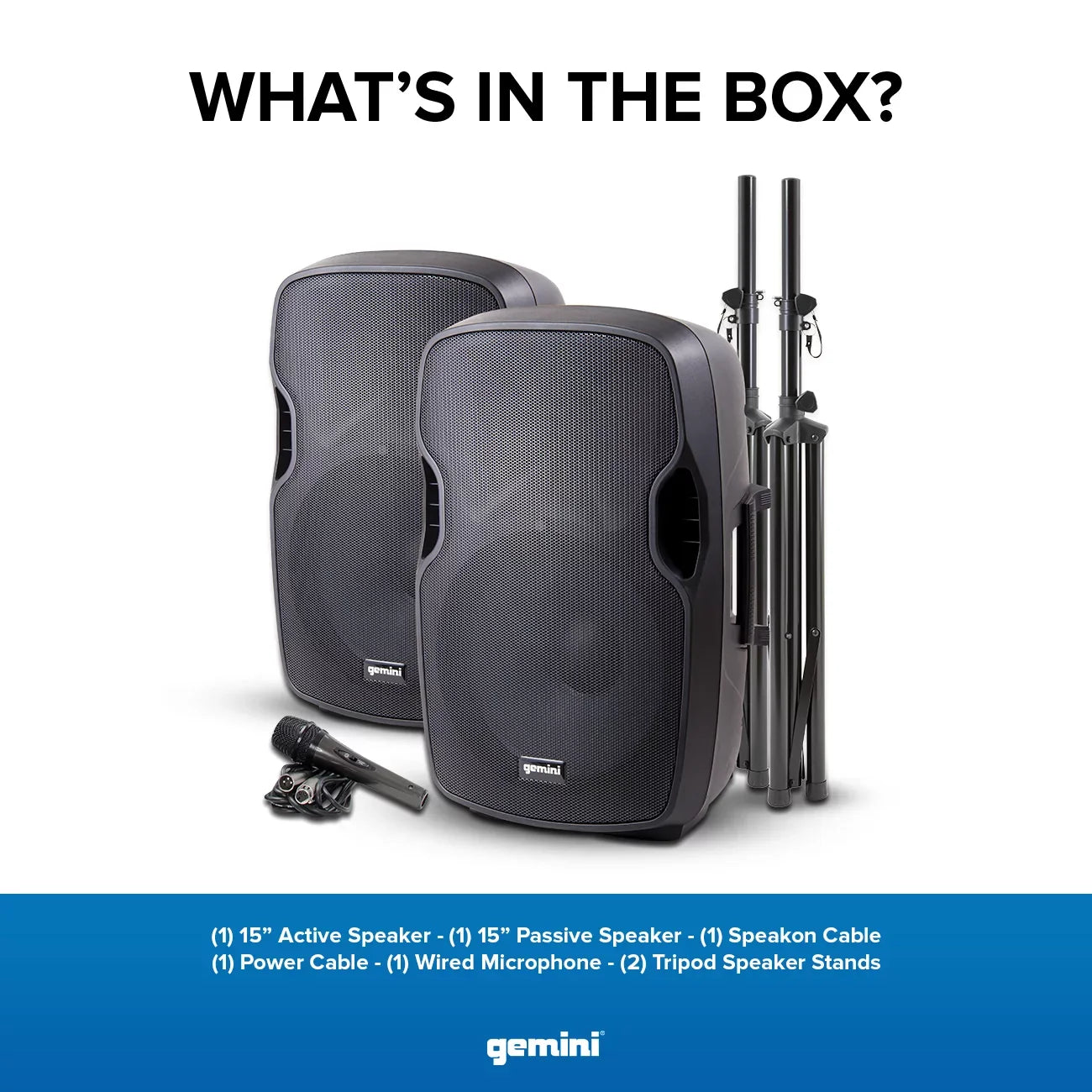 Speaker Package PA Dual Complete Gemini PA-SYS15