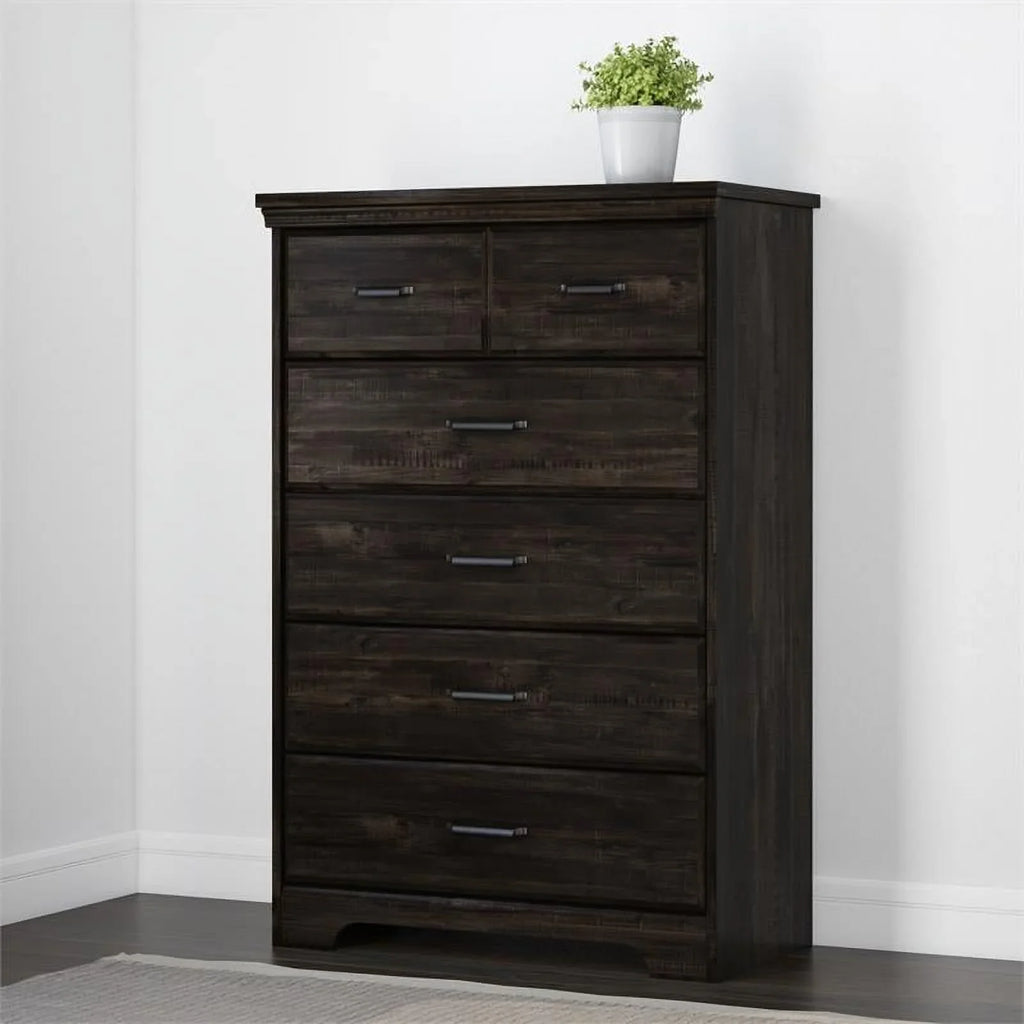 Black Shore Versa South Dresser 5-Drawers Traditional Rubbed