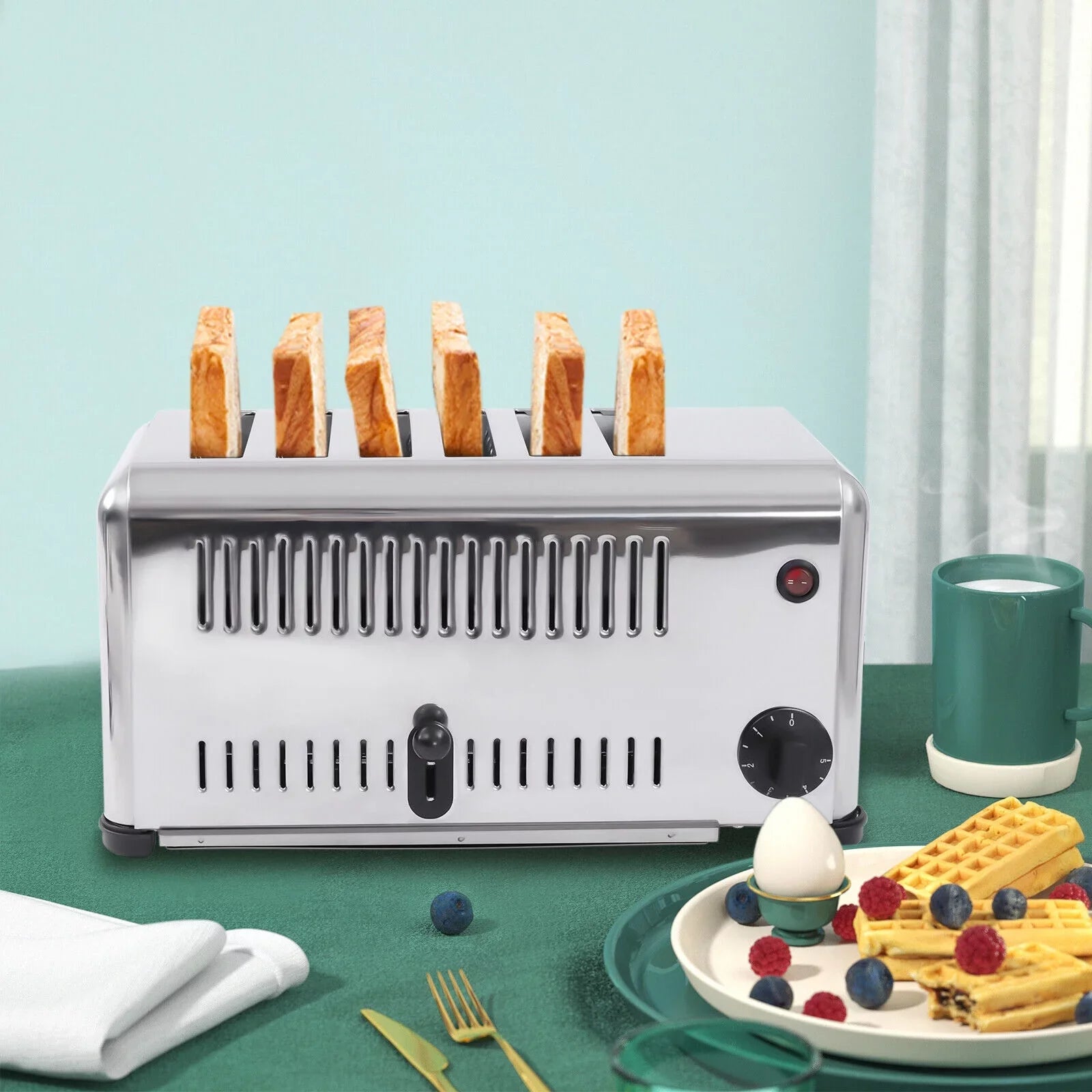 Toaster Electric Toaster TFCFL Machine Bagel 6-Slice Toaster 1680W Bread Commercial