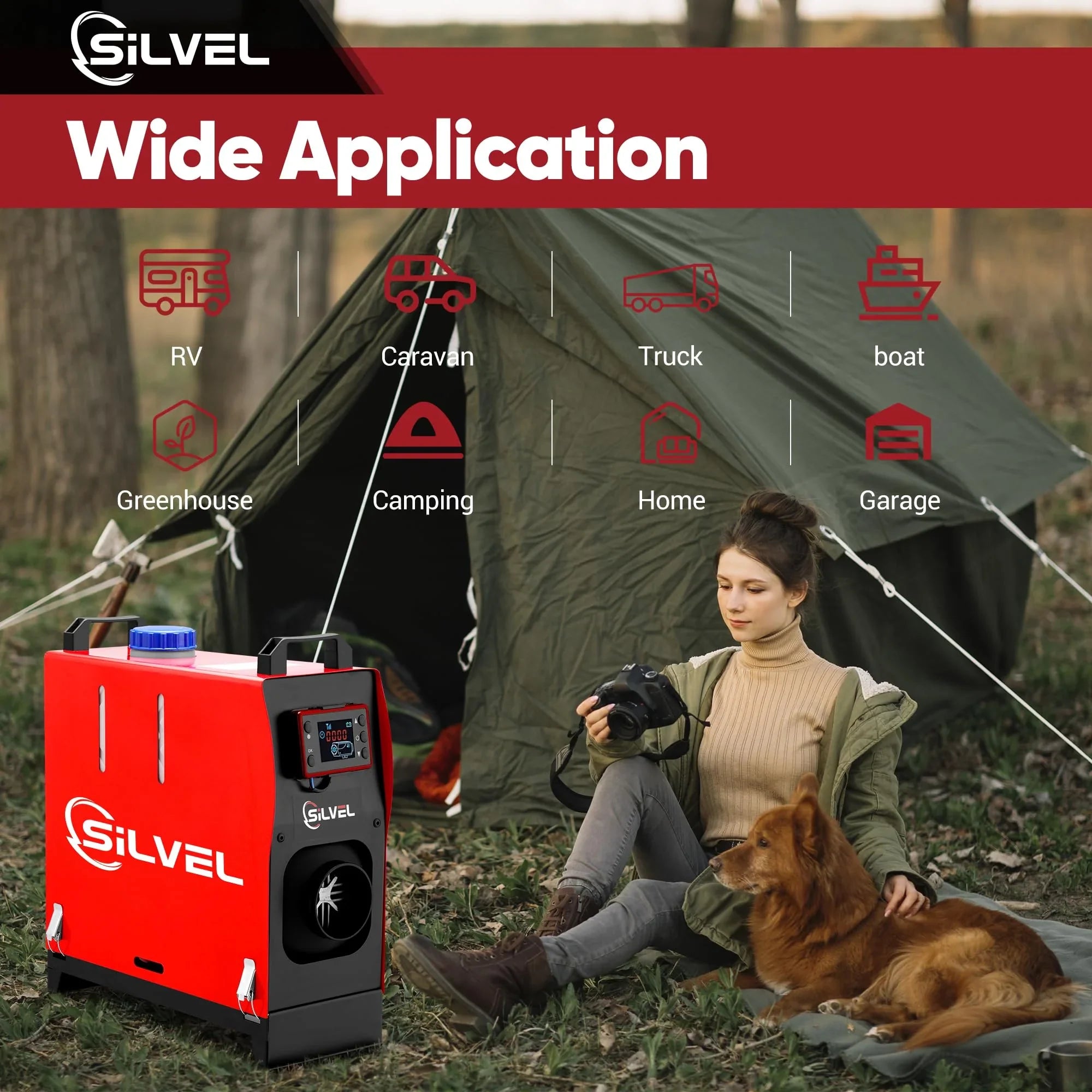 Remote Heater Heating Control, Fast Heater, LCD 8KW Heater, Motorhome Diesel for Trailer, 12V Diesel RV, Camper, Air & All-in-One Tent, with Truck, Portable Diesel Car, Monitor