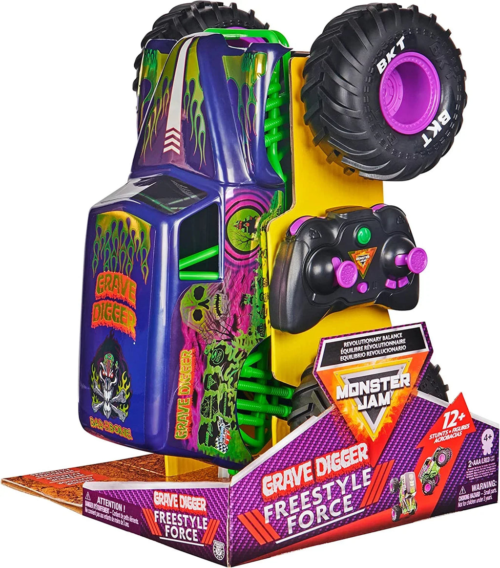 Toys Boys Monster Scale Remote and Control Monster Force, Kids 1:15 Jam, Car, Freestyle Digger Adults, Official Grave for Truck