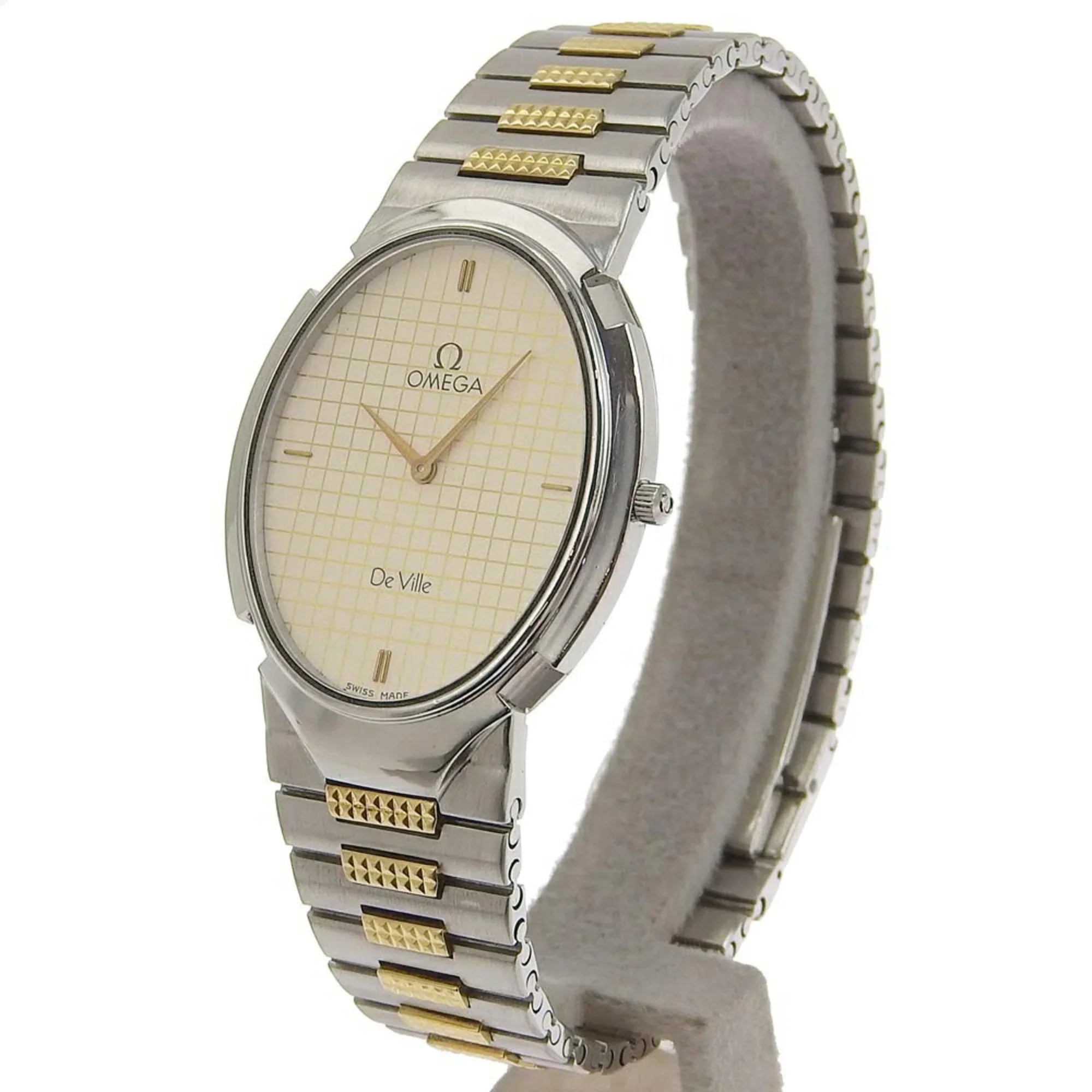 Steel Ville Omega Pre-Owned Dial Watch Made Boys Swiss De (Fair) Silver Silver/Gold Quartz OMEGA Stainless