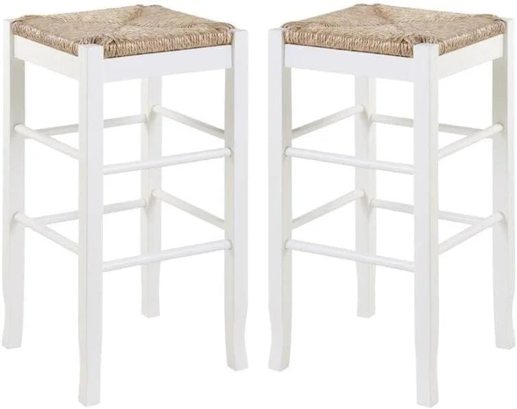 Stool Of Rush 2 Stationary White 29" In Square - Bar Set