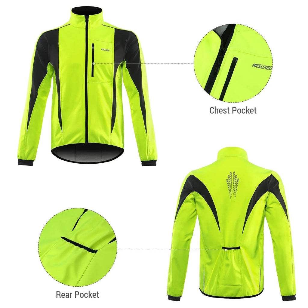 Warm Arsuxeo Cycling Waterproof Jacket Ultimate Windproof Outerwear Bike for Protection - Winter