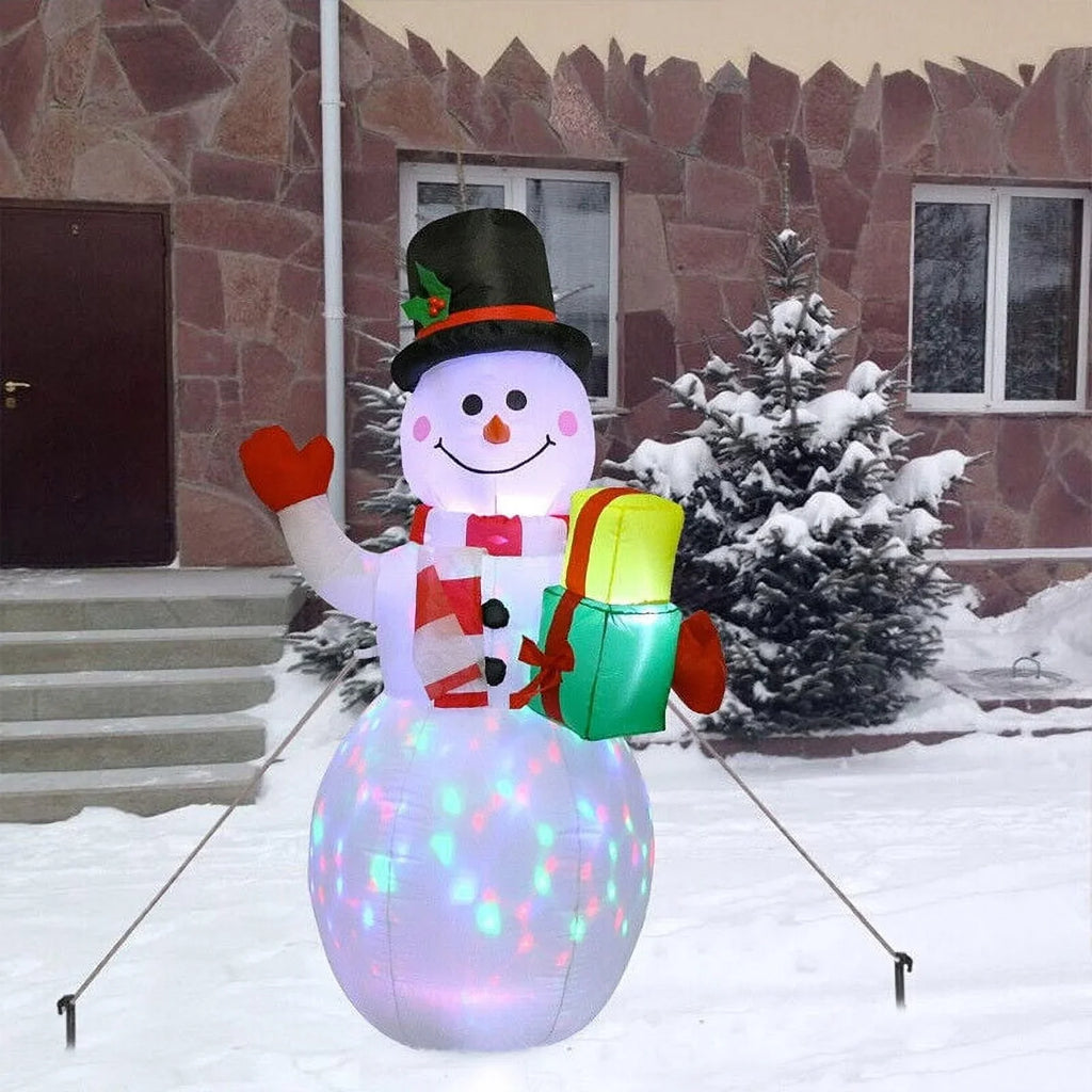 Airblown Decor Christmas LED Xmas Home 5ft Family Decor Prop Holiday for exterior Snowman Decoration Lawn Inflatable Lights Garden Yard Party