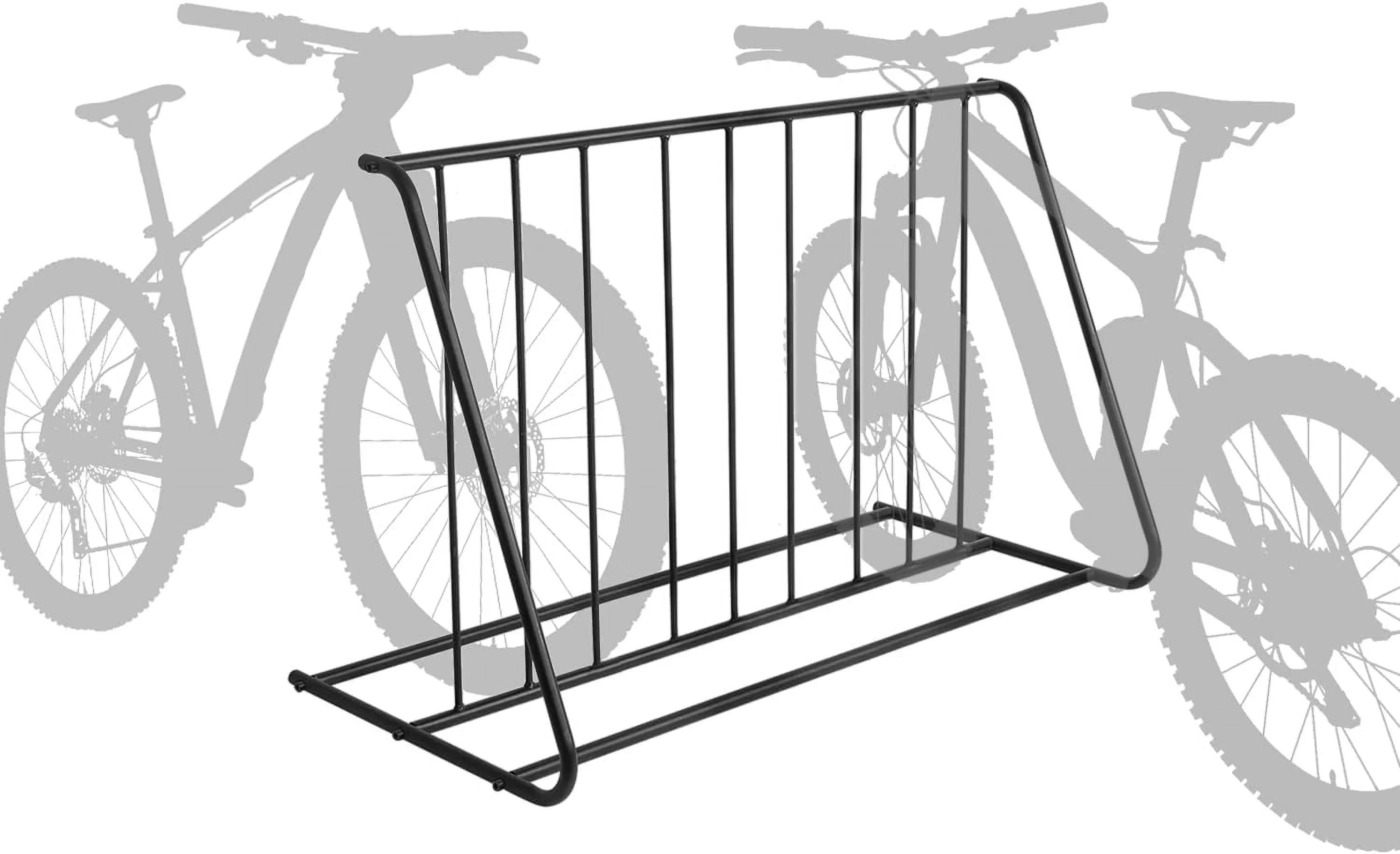 Bike Bicycle YGDU 6-Bicylce Black Holder, Capacity Stand/Grid Rack Double-Sided Steel Storage Parking Pipe