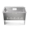 exterior Perfect Portable Burning with Cooking Stove, Camping for Stove Grill Wood Plate, and Stainless Folding Steel Cooking Radirus BBQs