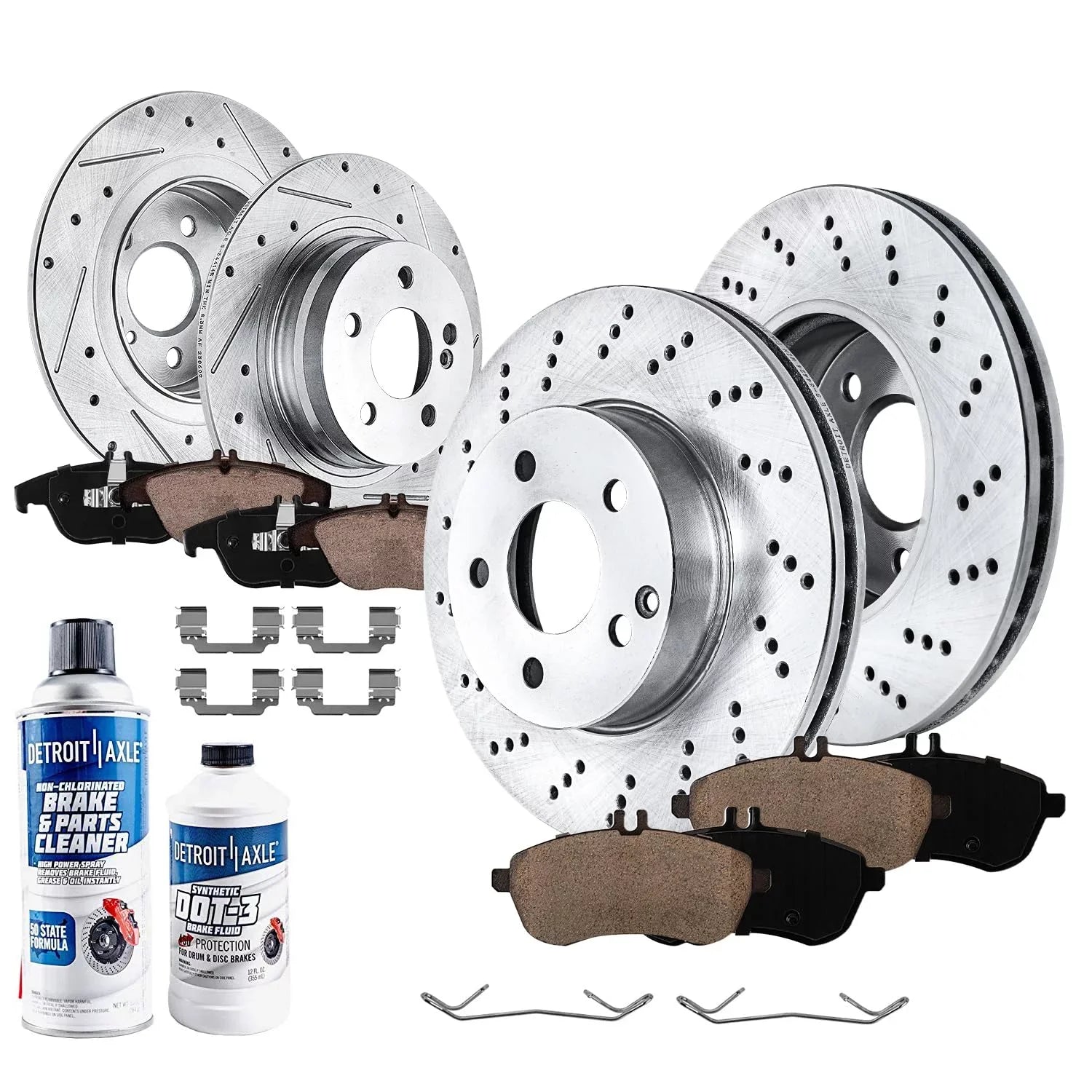 C 300 Front Pads Rotors - Mercedes-Benz Fits Axle Rear & Brake Detroit for C230 Kit 4MATIC 2008-2009,2012 C300 C250 select: Brake Brakes Ceramic and Replacement MERCEDES-BENZ