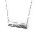 Bar Necklace Love Sliver Women's You Genesis Pendant Sterling