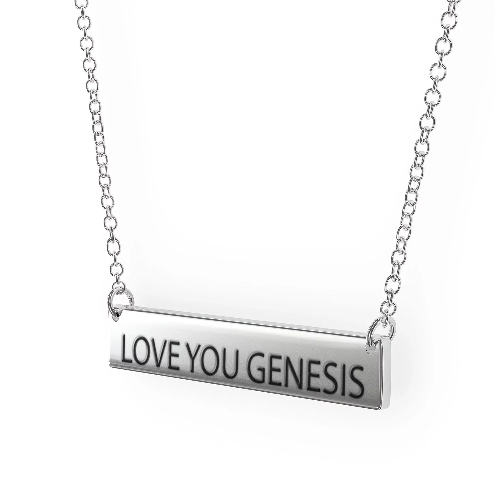 Bar Necklace Love Sliver Women's You Genesis Pendant Sterling