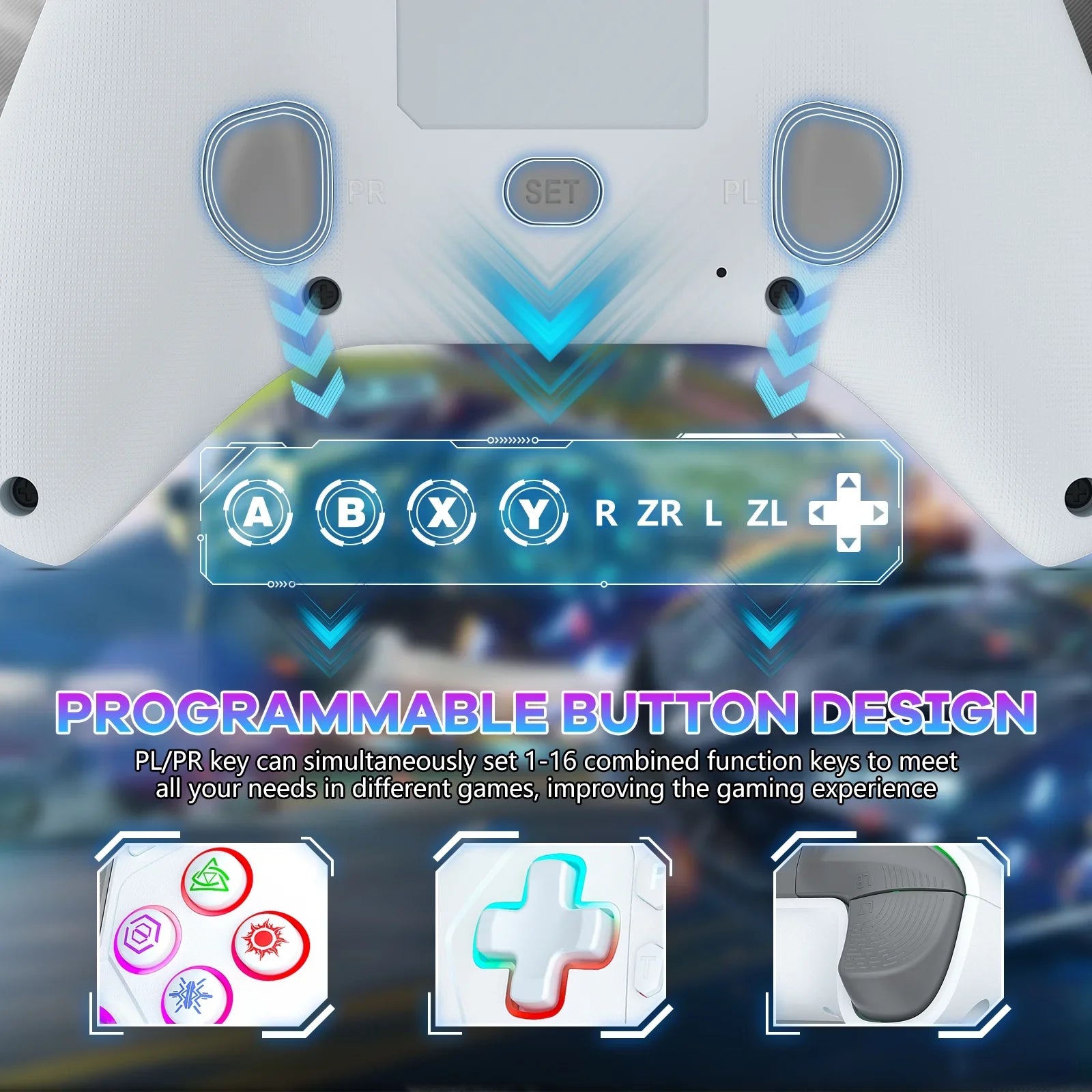 Compatible Light Playstation Wireless Adjustable with for LED (White) with 4 Controller /Slim/Pro RGB PS4,