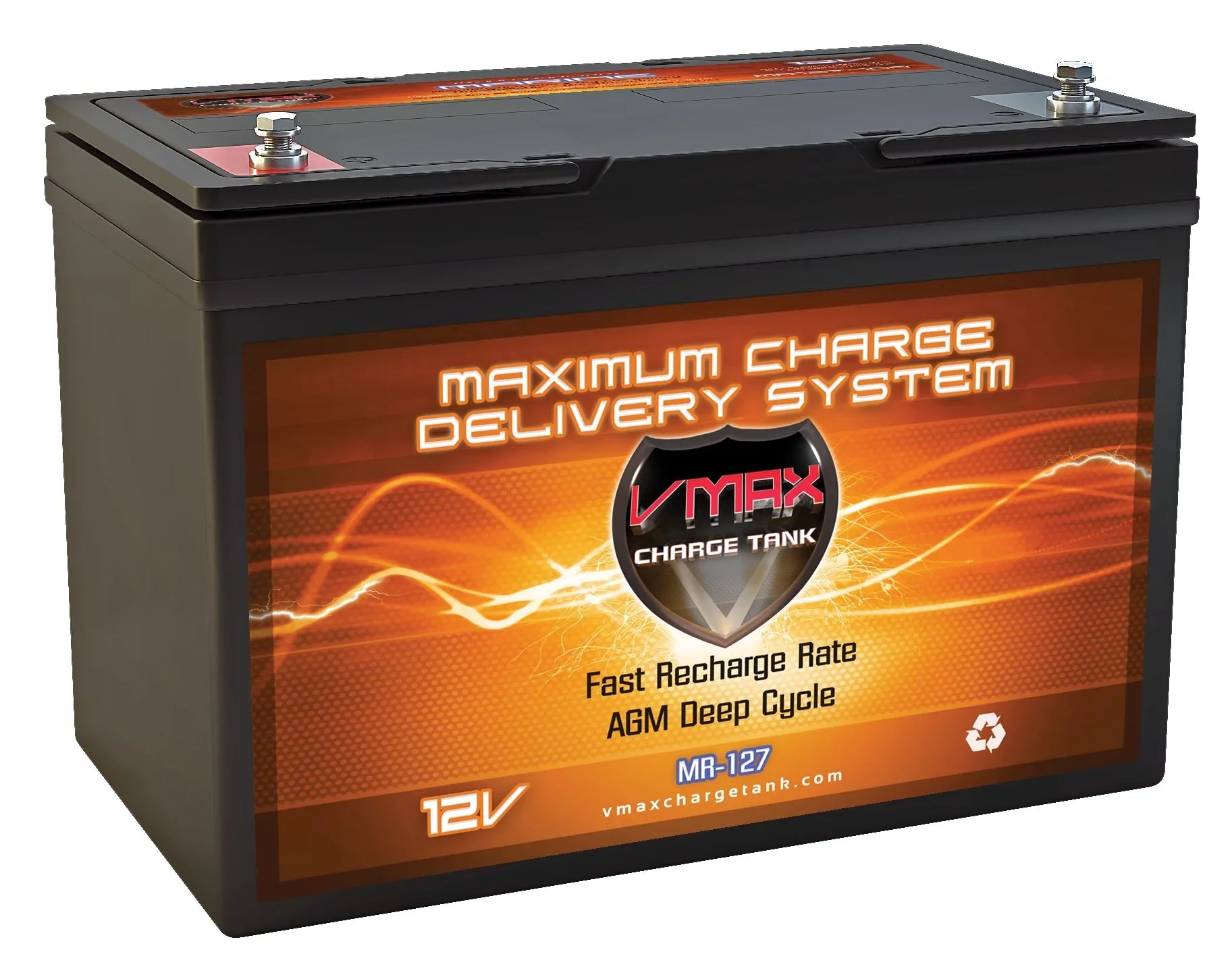 40lb Battery 100Ah for Deep Thrust AGM 12 Marine Motors 12V Volt Pound VMAX MR127-100 40 Cycle Trolling
