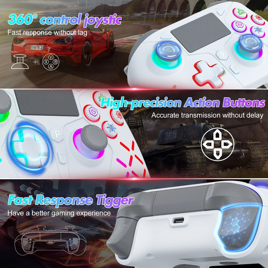 Compatible Light Playstation Wireless Adjustable with for LED (White) with 4 Controller /Slim/Pro RGB PS4,