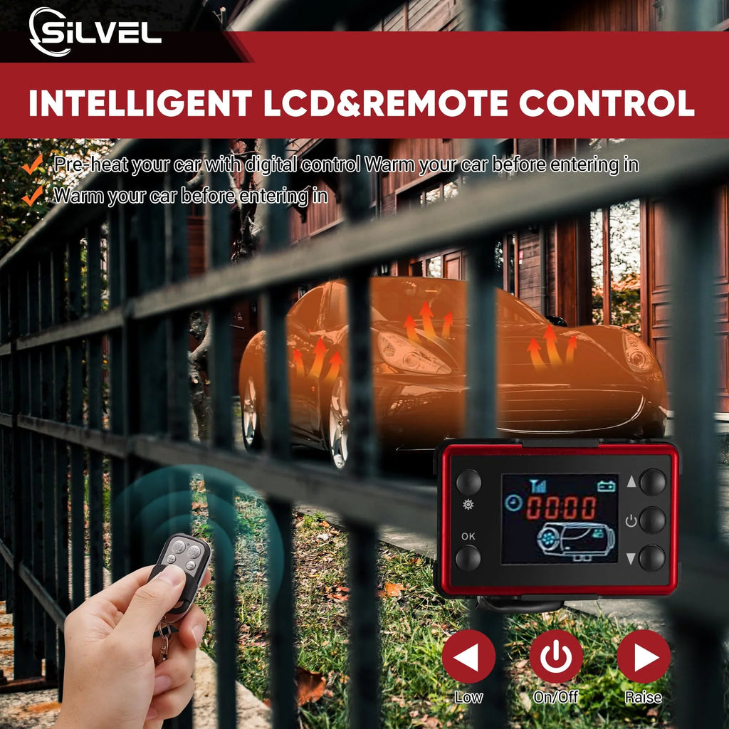 Remote Heater Heating Control, Fast Heater, LCD 8KW Heater, Motorhome Diesel for Trailer, 12V Diesel RV, Camper, Air & All-in-One Tent, with Truck, Portable Diesel Car, Monitor