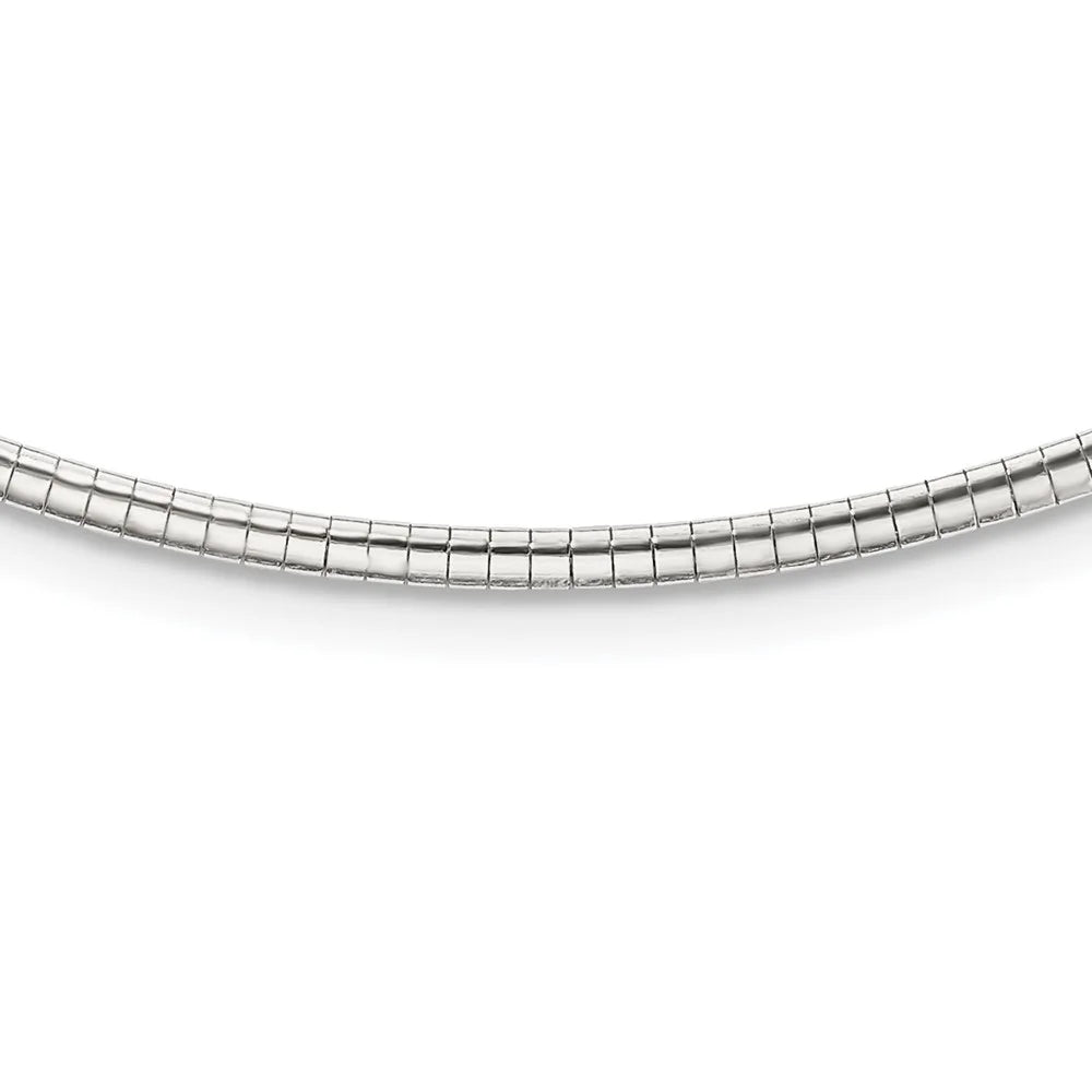 Sterling Chain Silver Styles 16 Ext w/2 Cubetto Omega inch in 2mm 925 Necklace