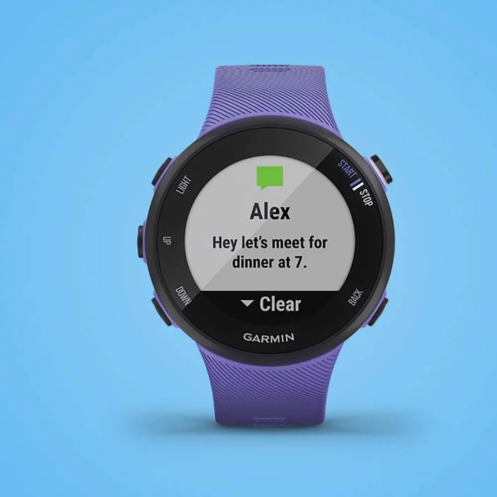 Smartwatch Bundle 45S - (WEYV, Heart 010-N2156-01 Suite Running GPS Yoga (Refurbished) (Iris) Vibes, Restored Fitness Rate Burn) Forerunner Monitor & Garmin With Daily Wellness