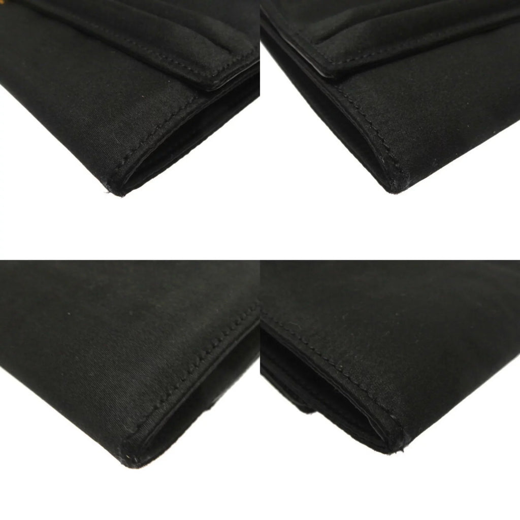 Cooktail Gold Bag Hermes 0034 Pre-Owned hardware Shoulder HERMES Black Satin (Good)