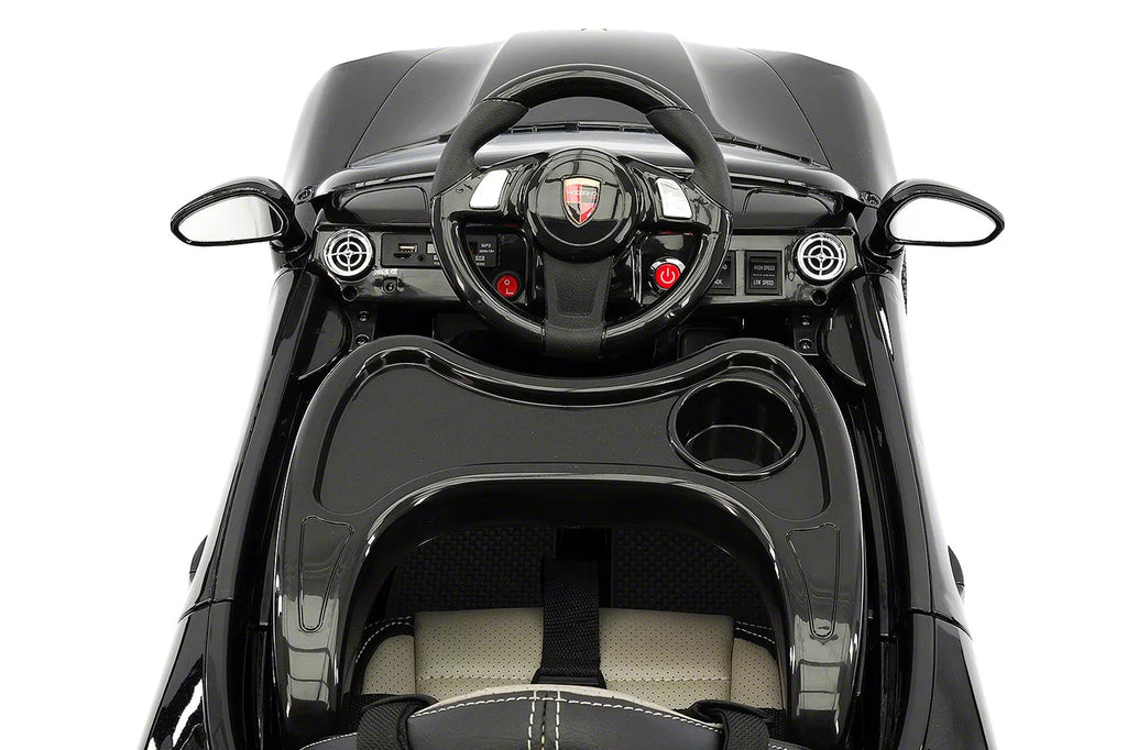 12V Ride-On R/C with Remote Kiddie Car | Metallic Electric Parental Roadster Kids Black