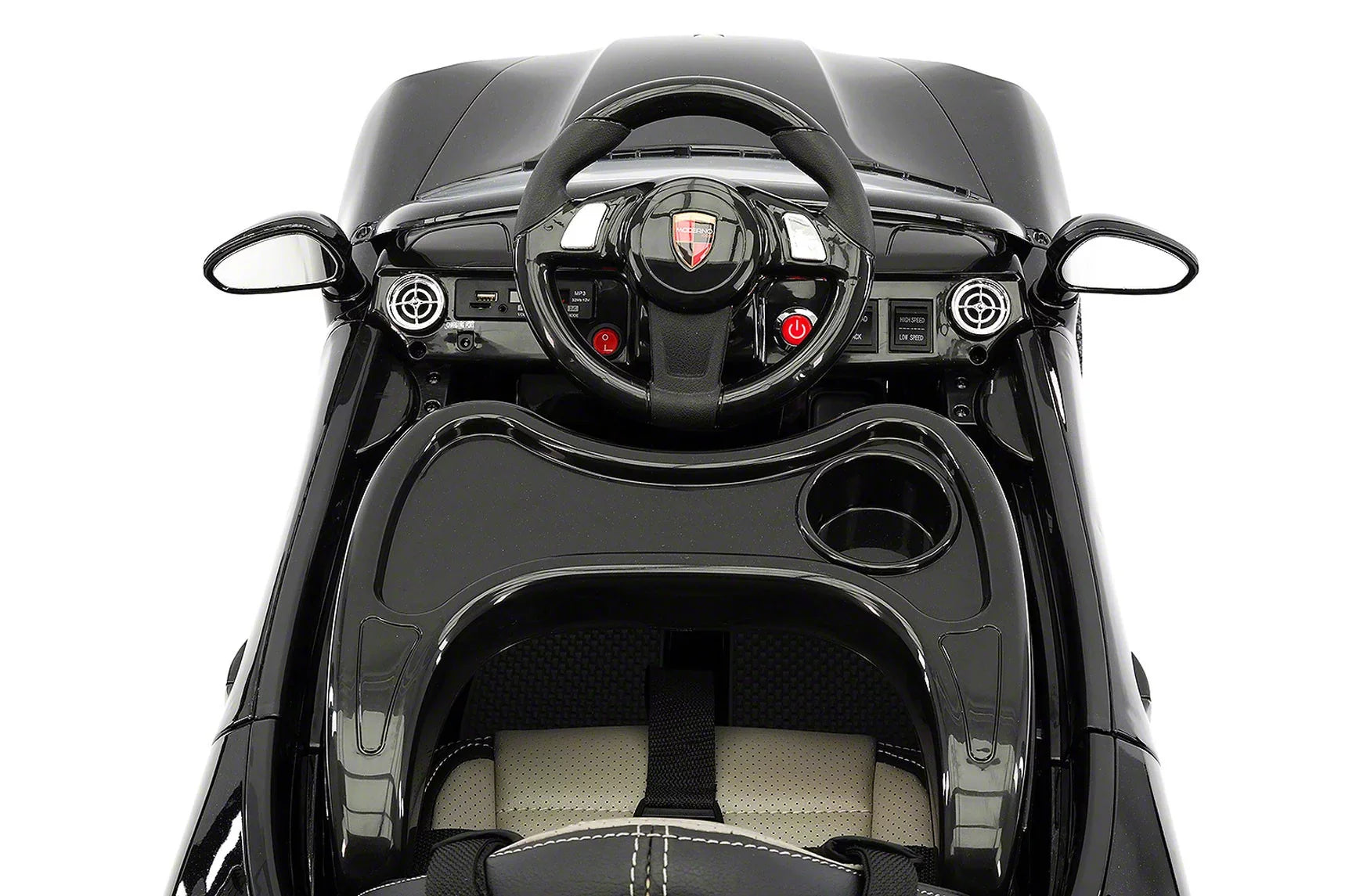 12V Ride-On R/C with Remote Kiddie Car | Metallic Electric Parental Roadster Kids Black