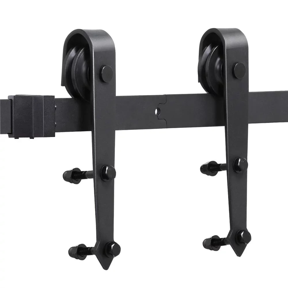 Kit Single-door Track Steel Arrow Design Barn Black Hardware Hanging Ft Door Easyfashion 6 Sliding