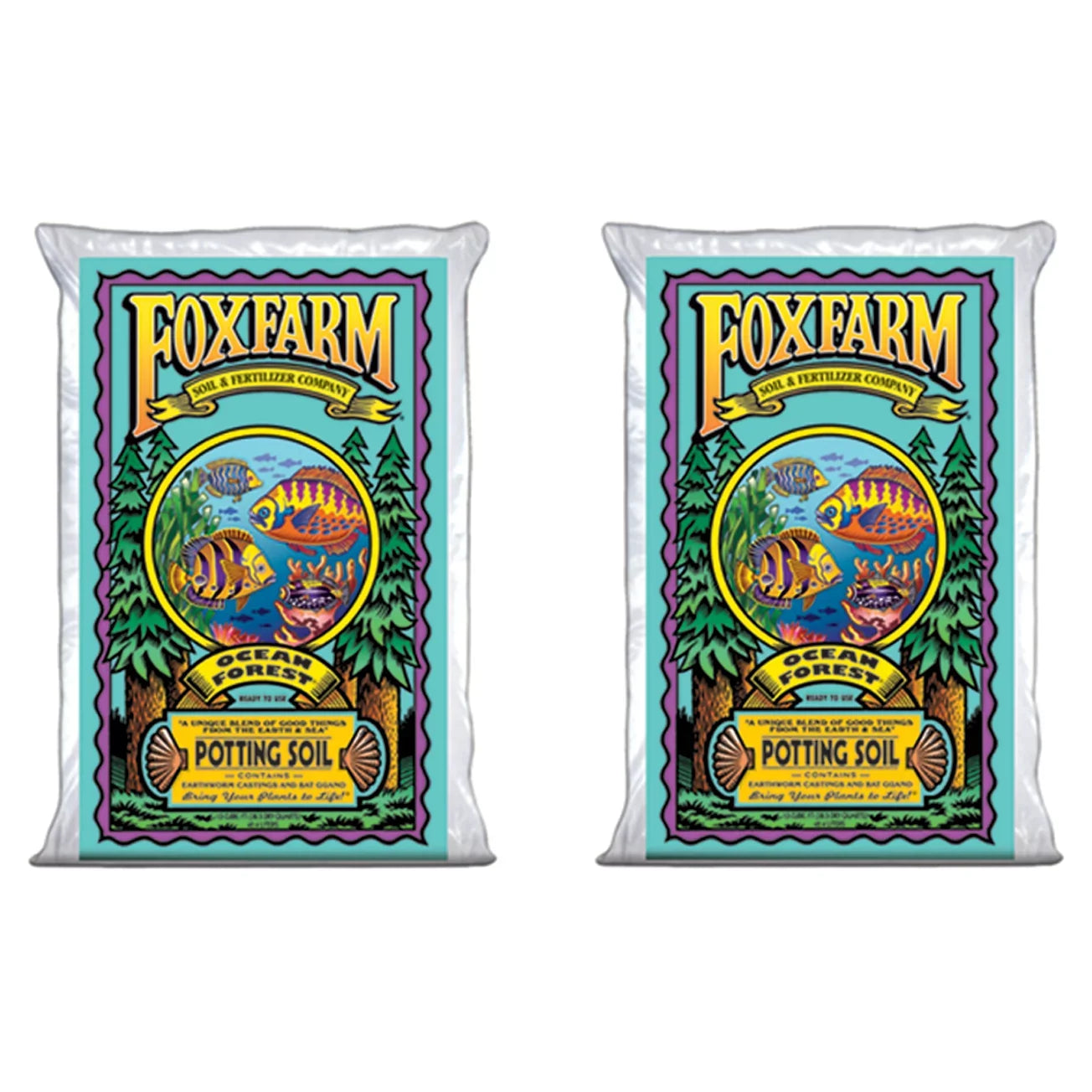Potting Ft 1.5 Forest (2 Pack) Garden Cu Bags pH, Soil Foxfarm 6.3-6.8 Ocean