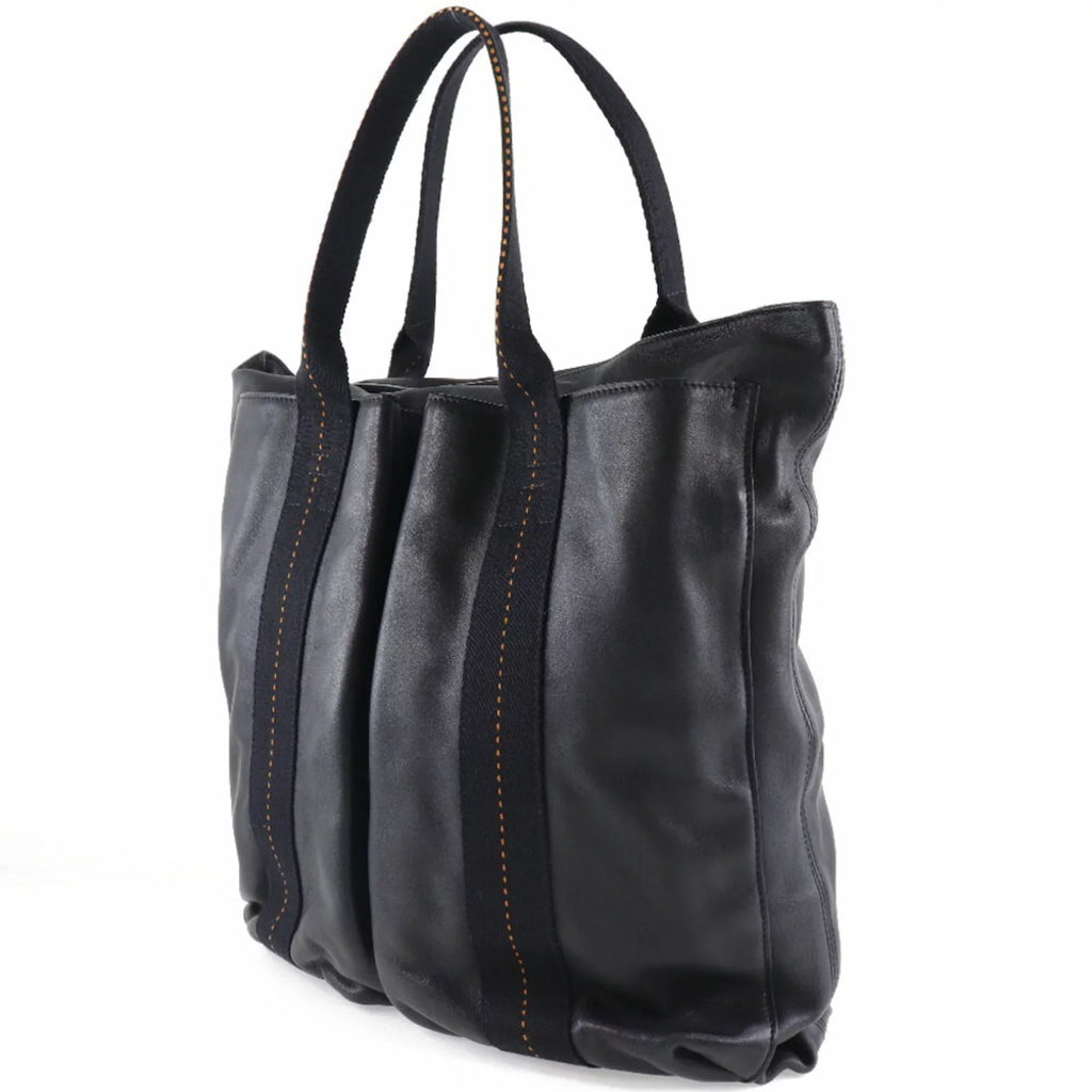 Caravan Voderma (Fair) Unisex Vertical Pre-Owned Hermes PM Bag Black Tote