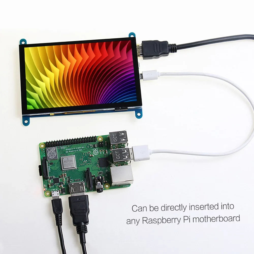 Compatible Inch 5 Monitor Capacitive Portable 800*480 Tool Display Resolution Small Raspberry HD USB Andoer with HD Touchscreen Interface with Pi