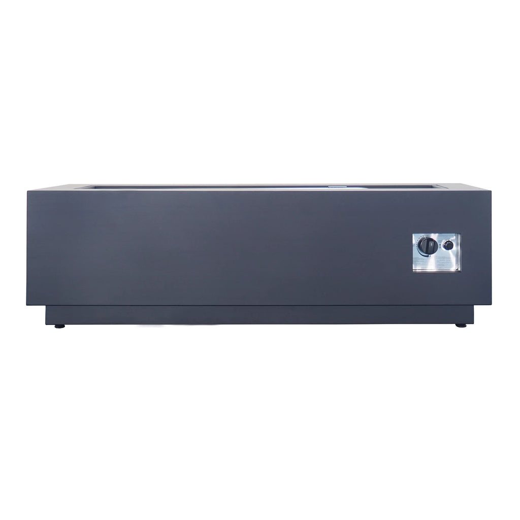 Grey Iron exterior Reign Rectangular Gas Dark Pit , Fire