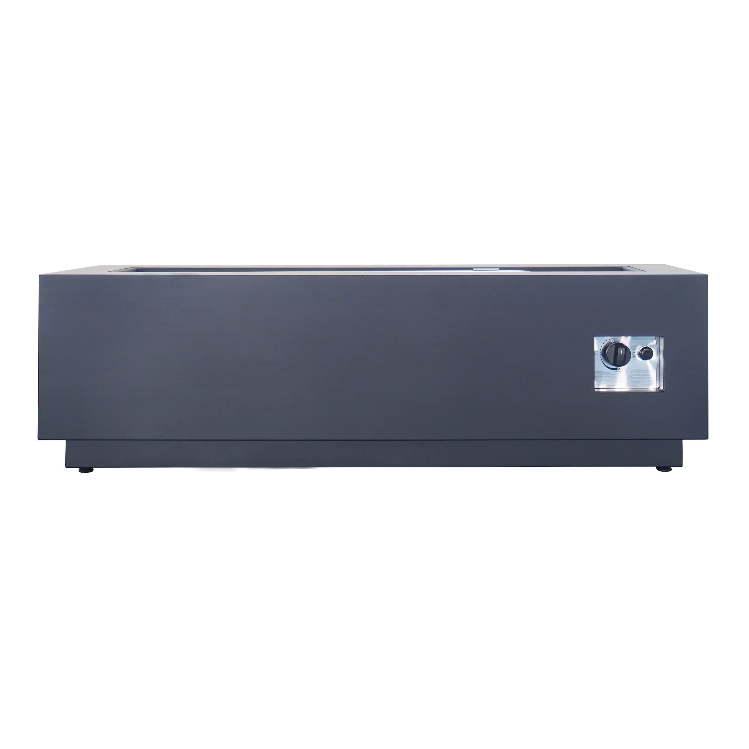 Grey Iron exterior Reign Rectangular Gas Dark Pit , Fire