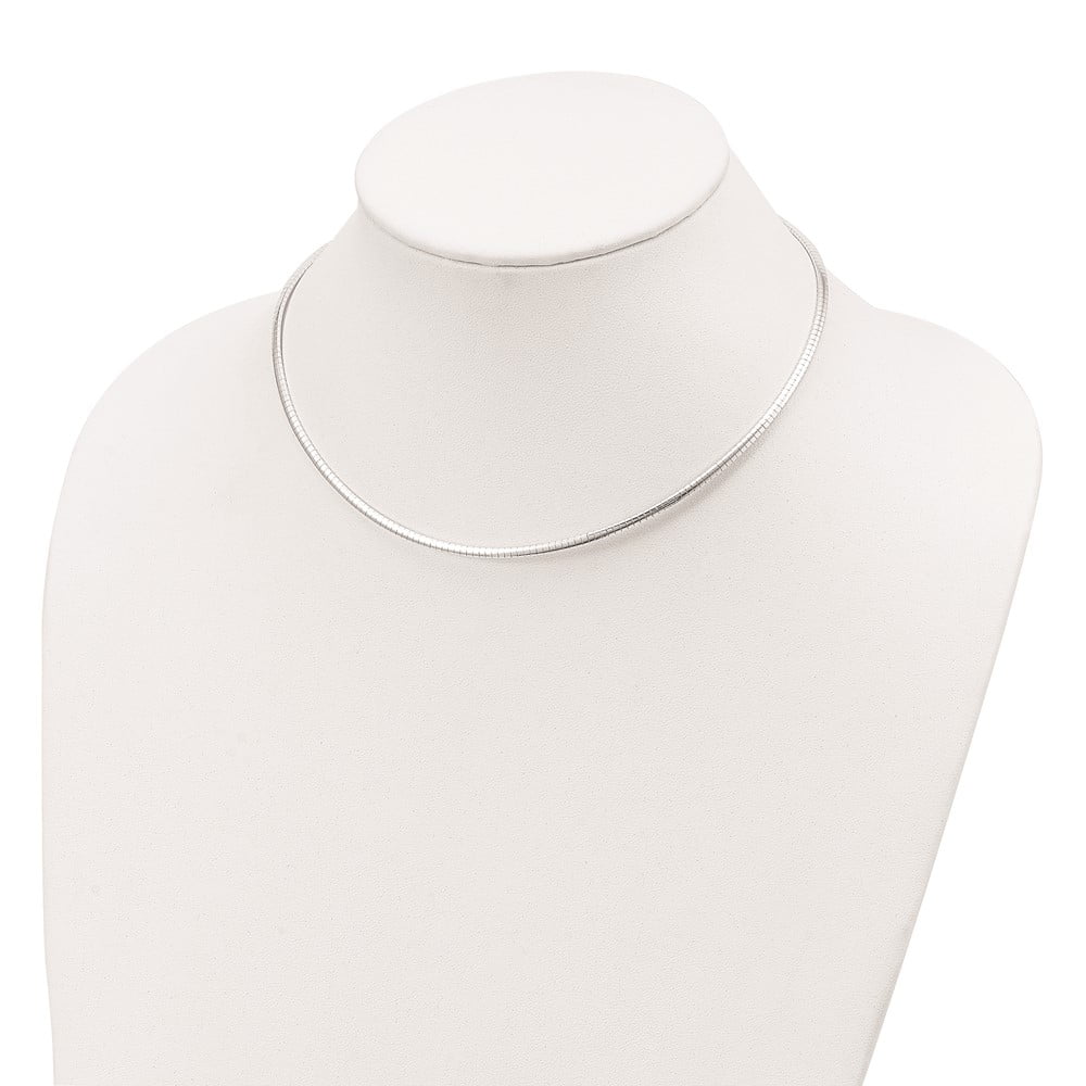 Sterling Chain Silver Styles 16 Ext w/2 Cubetto Omega inch in 2mm 925 Necklace