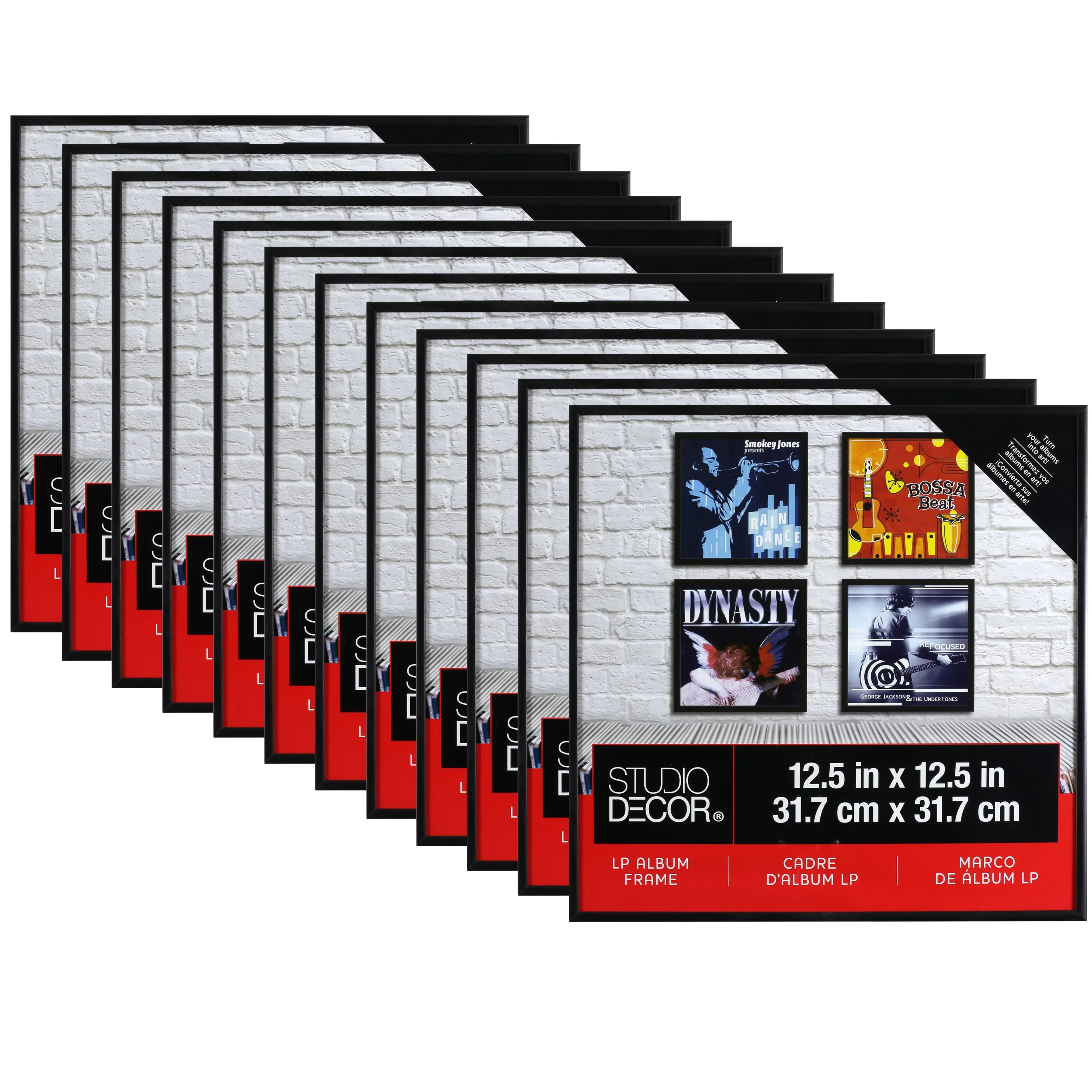 Hardware Album Studio Includes 12 Hanging by Vinyl Display - Frame Picture Frame - LP Décor Bulk Black Pack