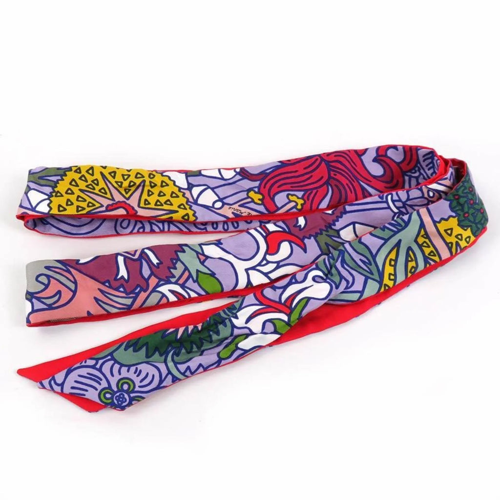 HERMES Hermes Pre-Owned Scarf (Good) Women's Silk Purple/Red/Multicolor Twillon