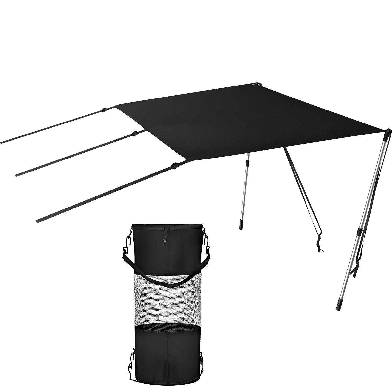 T-Top T-Tops & Easy Assembly Tops - Shade Bimini Kit with for 5'x5' Telescopic 600D Steel Polyester VEVOR UV-Proof Waterproof, Sun Poles, Rustproof